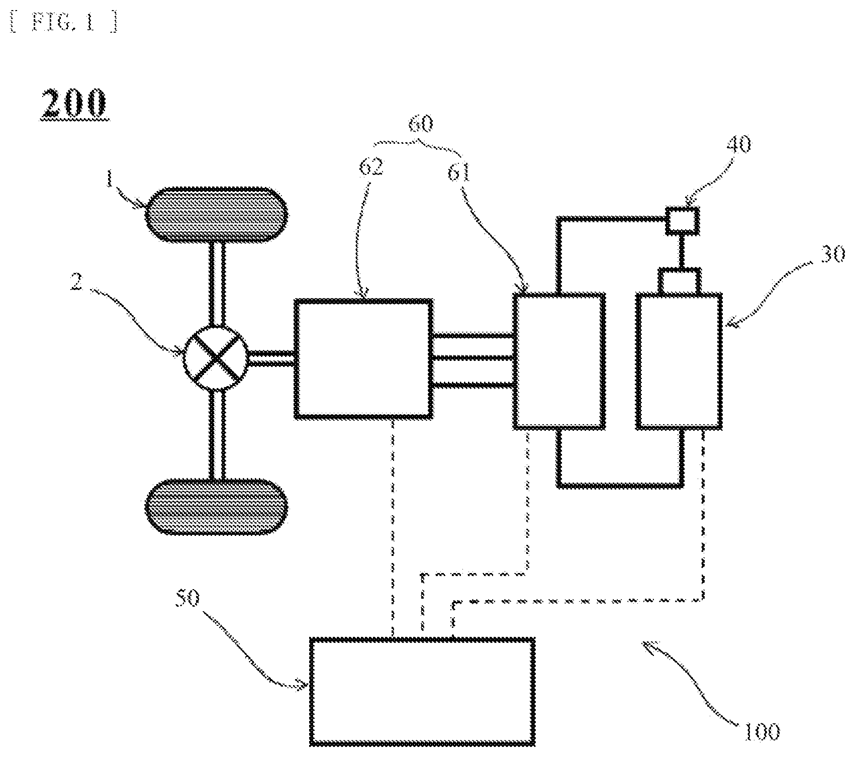 Patent US12472841 Figure 1 – In-vehicle electric power storage system, vehicle, and recording medium in which computer program is recorded