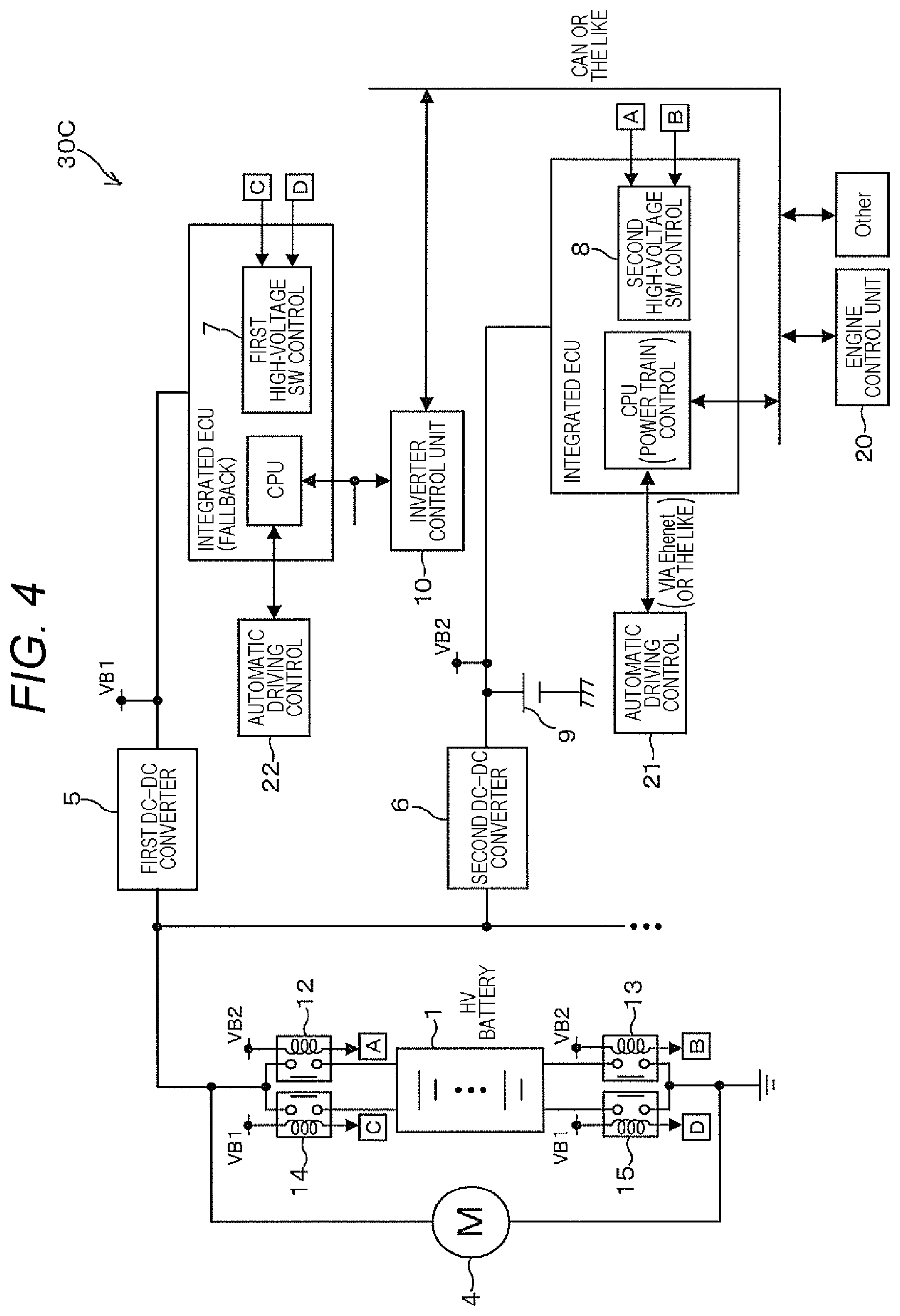 Patent US12472844 Figure 4 – Vehicle control system
