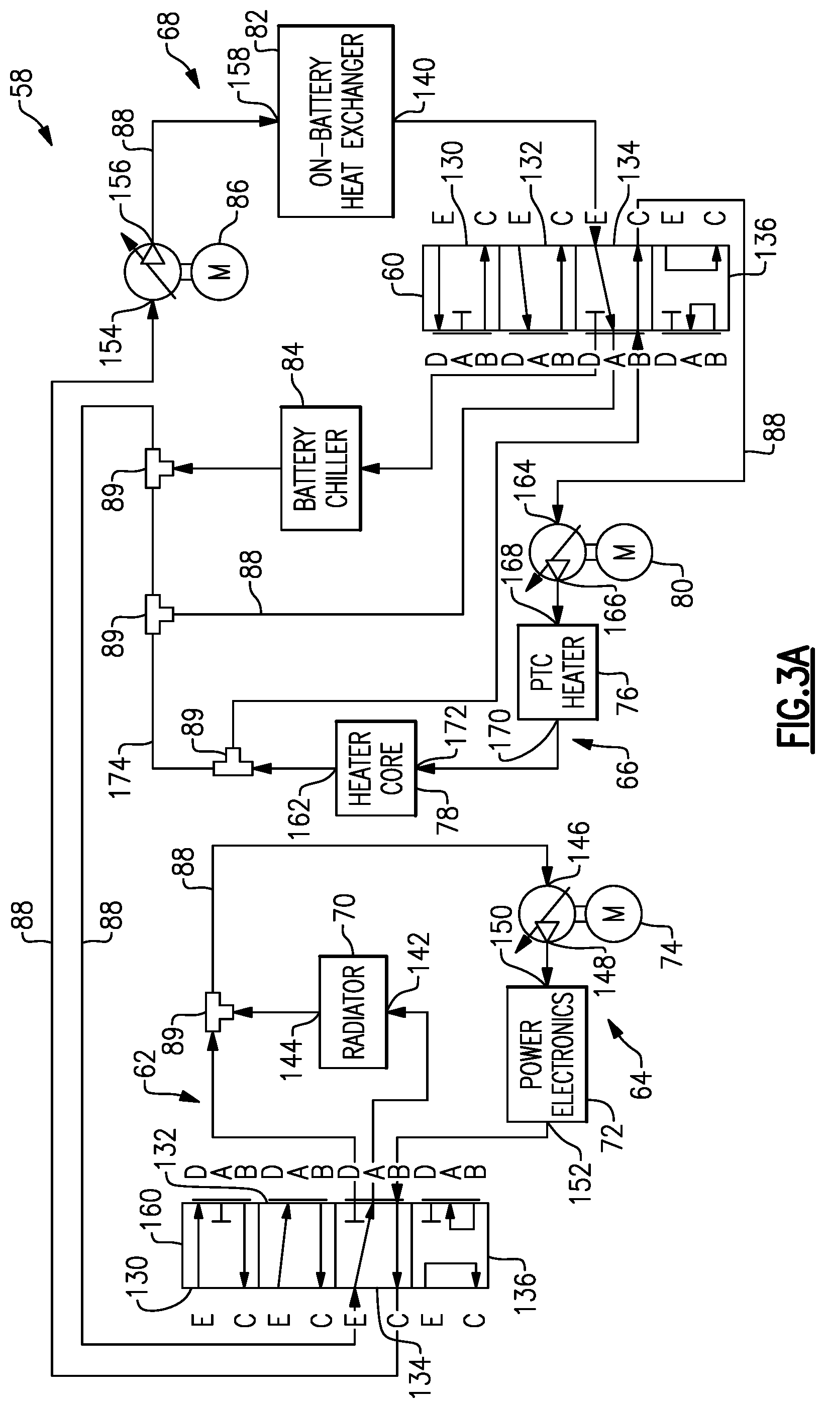 Patent US12472846 Figure 3 – Thermal management system for electrified vehicle using power electronics heat for heating a battery
