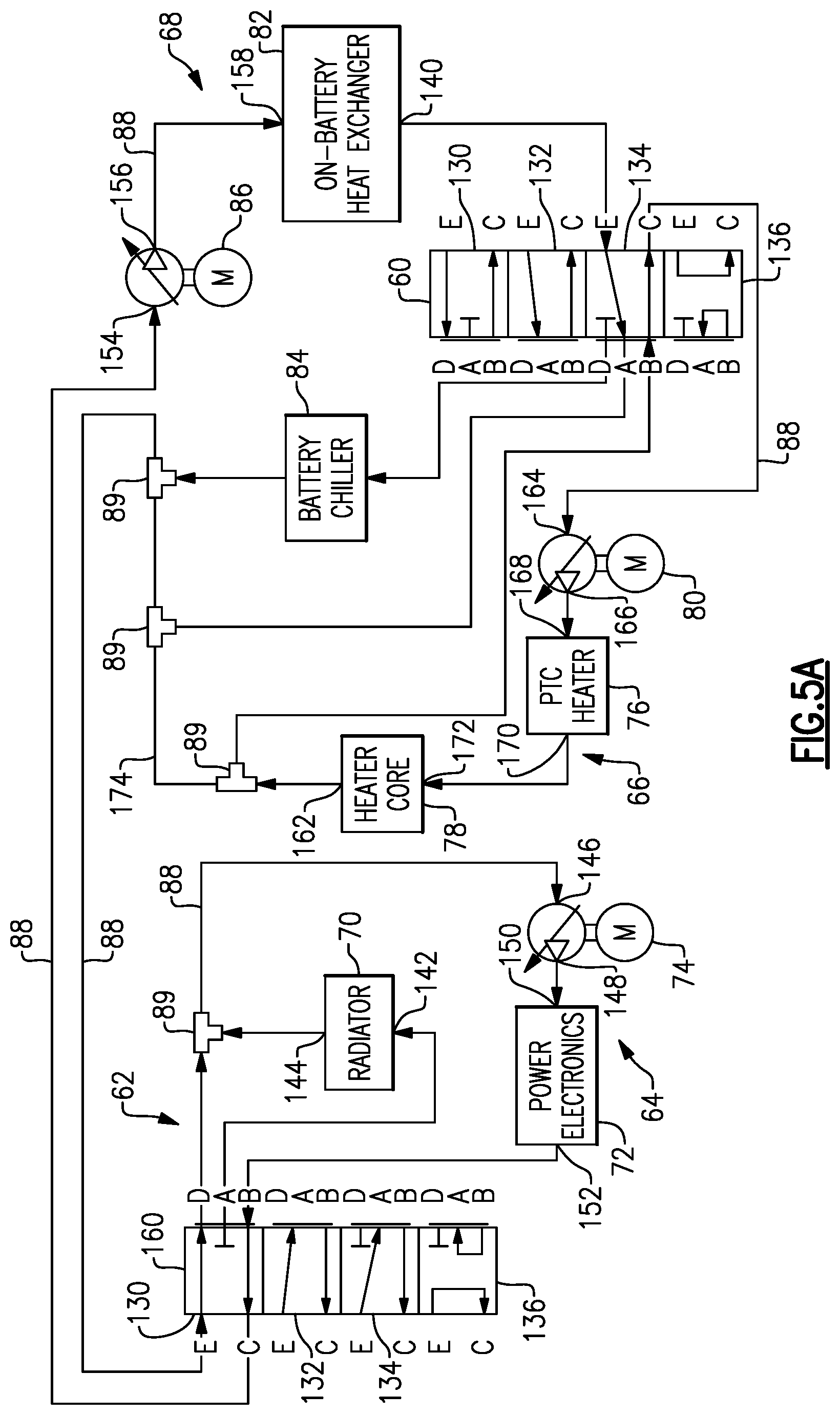 Patent US12472846 Figure 7 – Thermal management system for electrified vehicle using power electronics heat for heating a battery