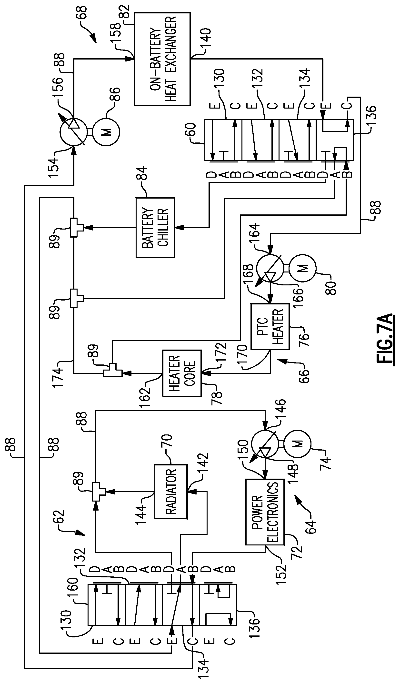 Patent US12472846 Figure 11 – Thermal management system for electrified vehicle using power electronics heat for heating a battery