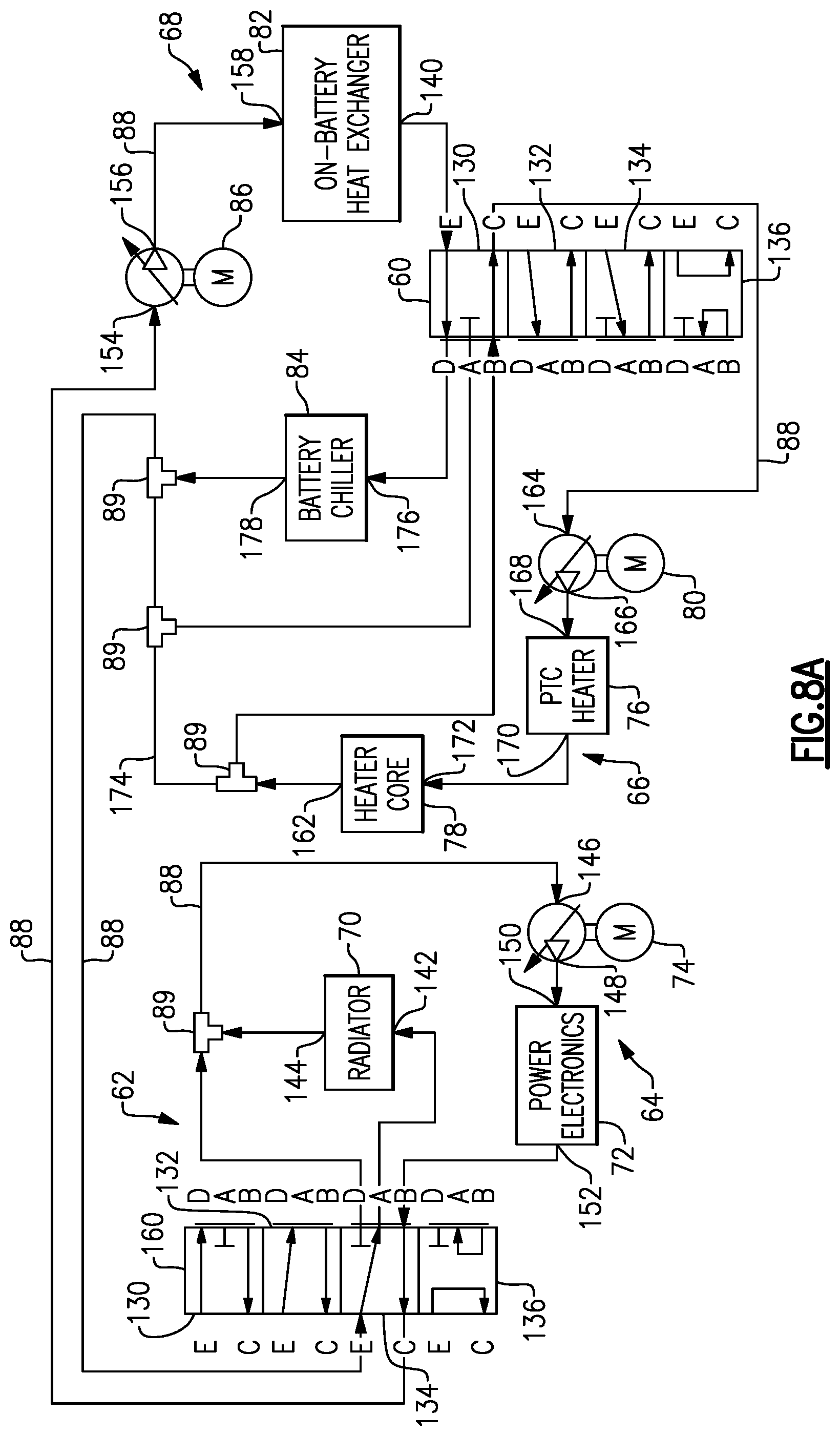 Patent US12472846 Figure 13 – Thermal management system for electrified vehicle using power electronics heat for heating a battery