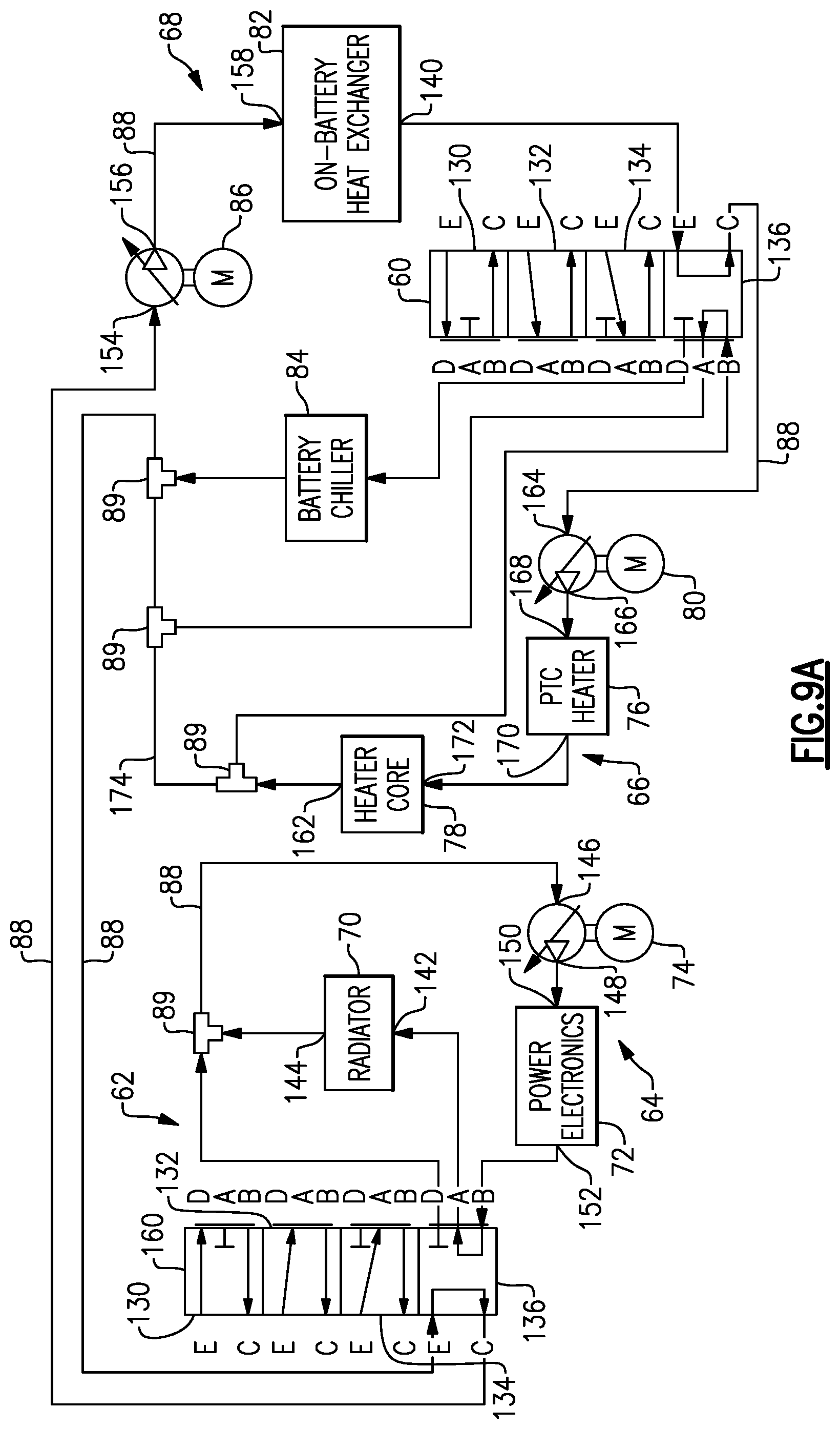 Patent US12472846 Figure 15 – Thermal management system for electrified vehicle using power electronics heat for heating a battery