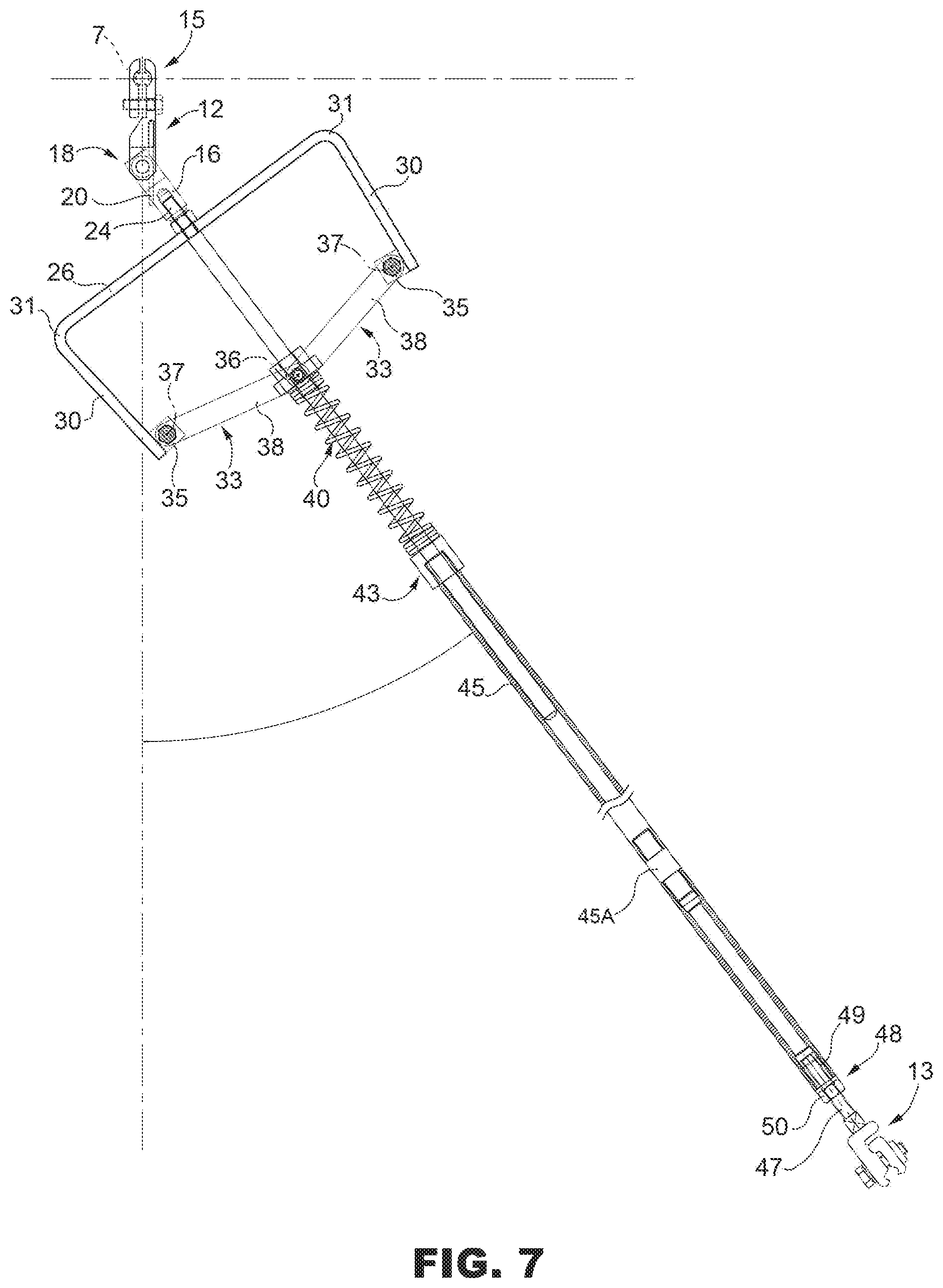Patent US12472847 Figure 5 – Hanger supporting of a suspended contact wire of a supply electric aerial railway line and an electric aerial railway line comprising said hanger