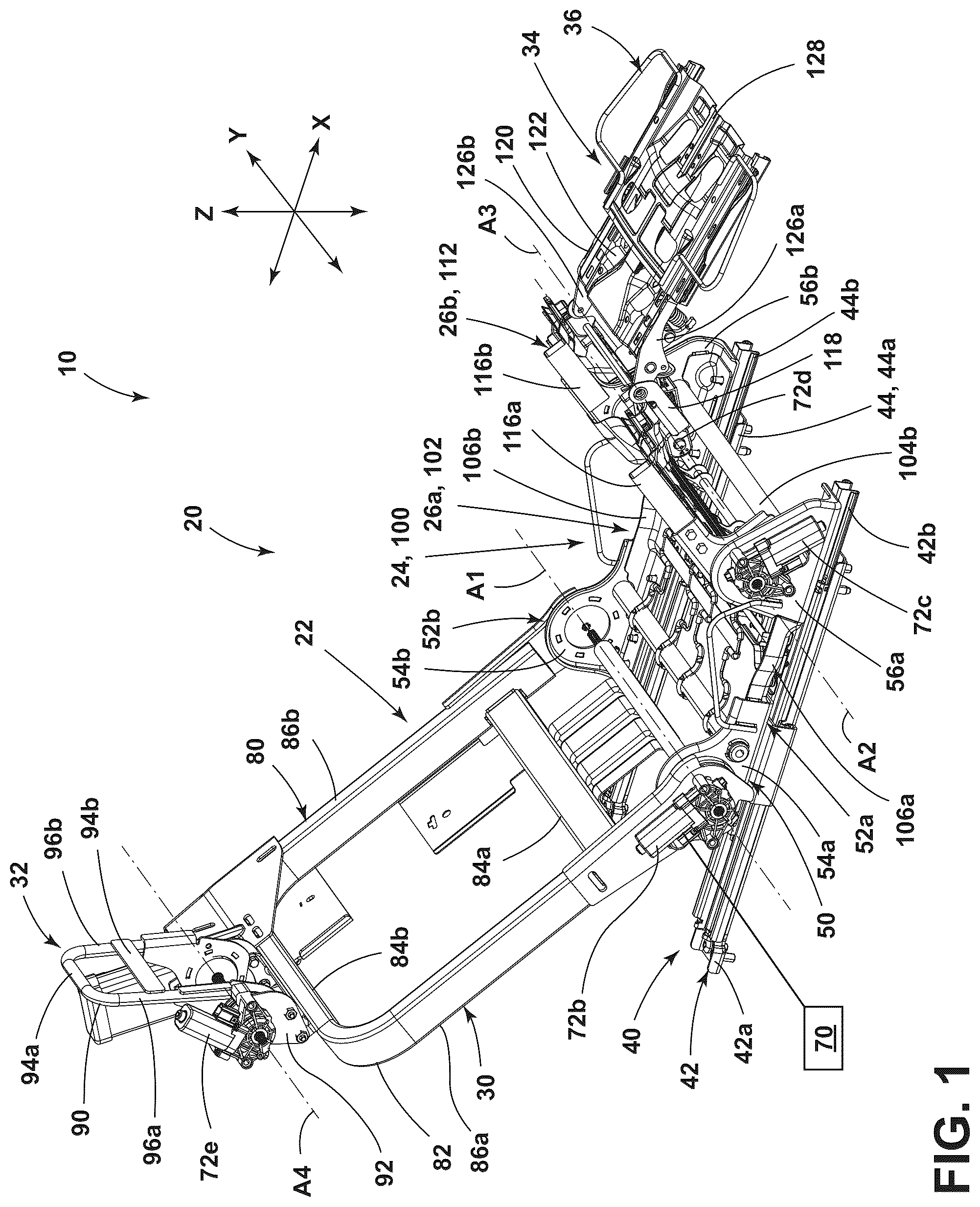 Patent US12472849 Figure 1 – Seat assembly