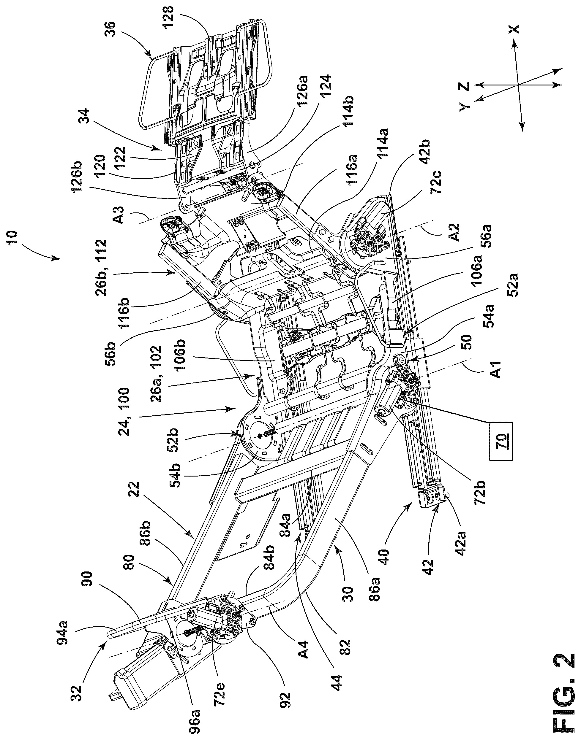 Patent US12472849 Figure 2 – Seat assembly