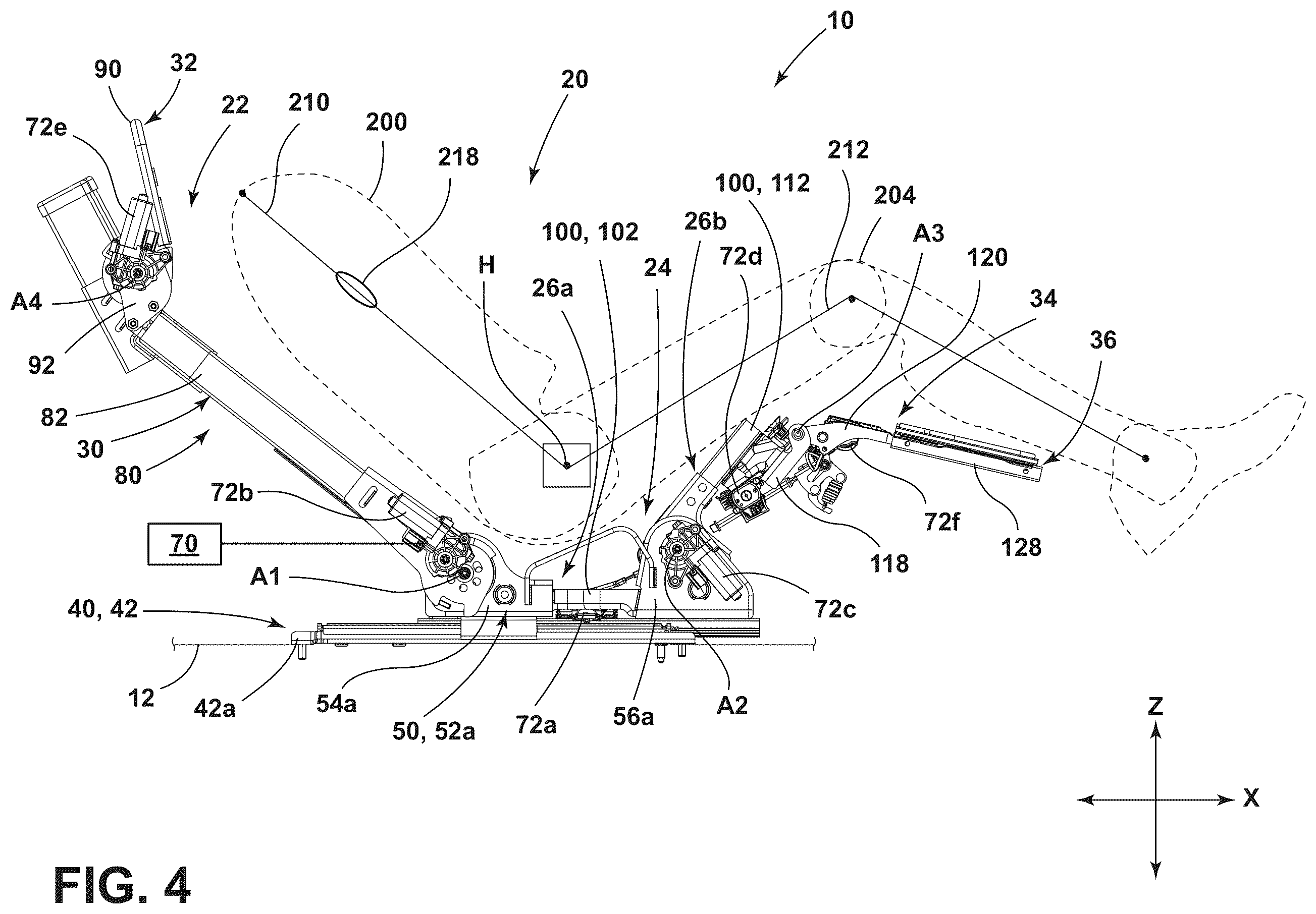 Patent US12472849 Figure 4 – Seat assembly