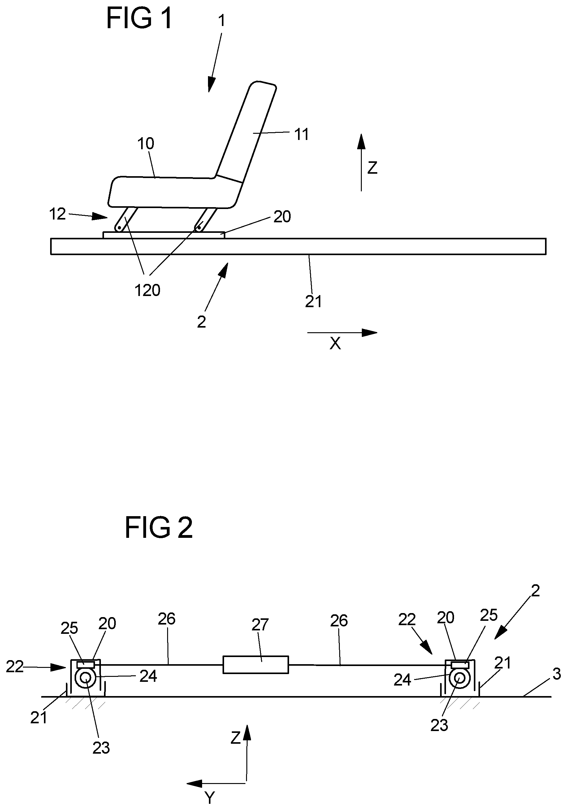 Patent US12472850 Figure 1 – Adjustment device for a vehicle subassembly having an adjustment mechanism and a supporting element