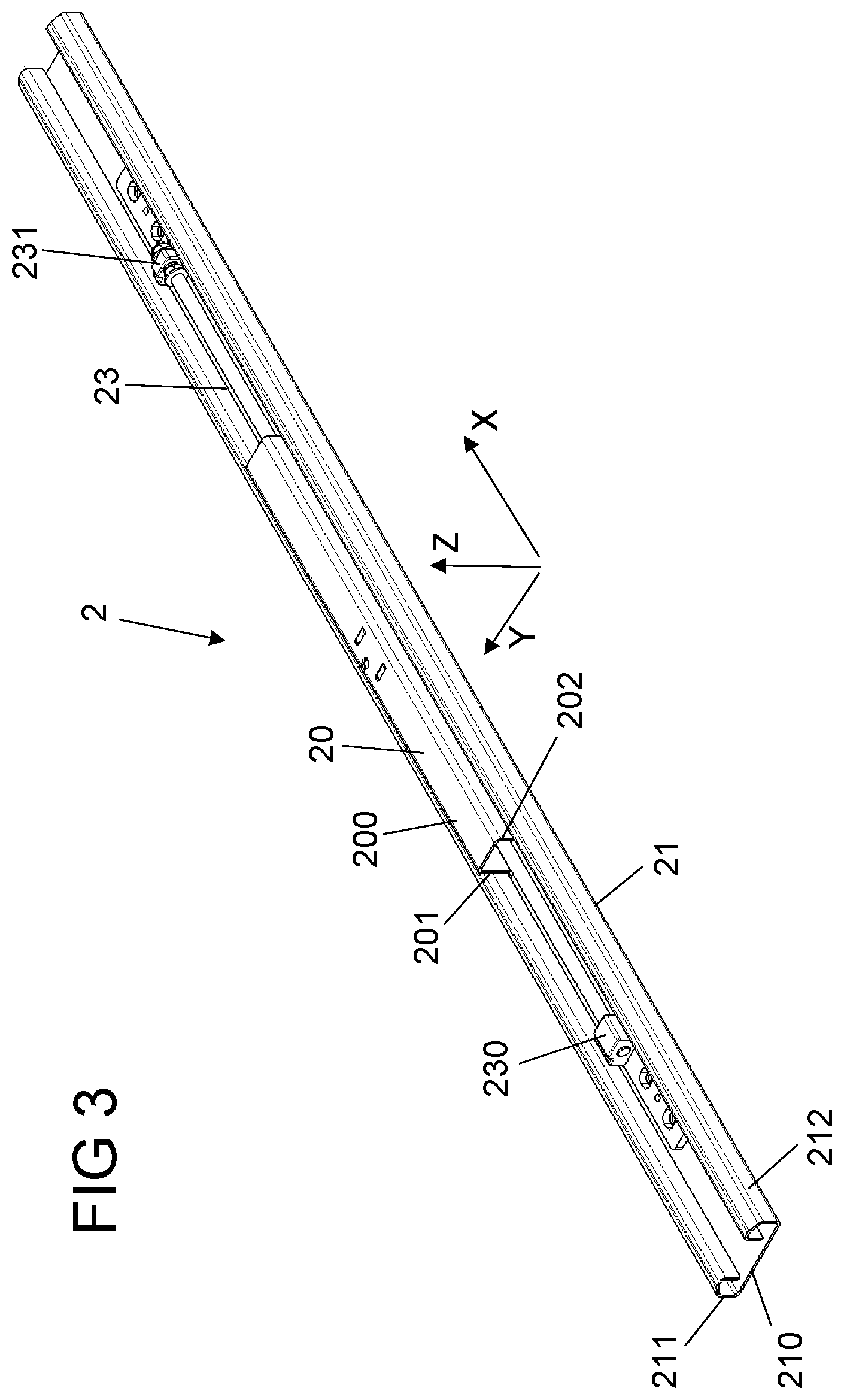 Patent US12472850 Figure 2 – Adjustment device for a vehicle subassembly having an adjustment mechanism and a supporting element