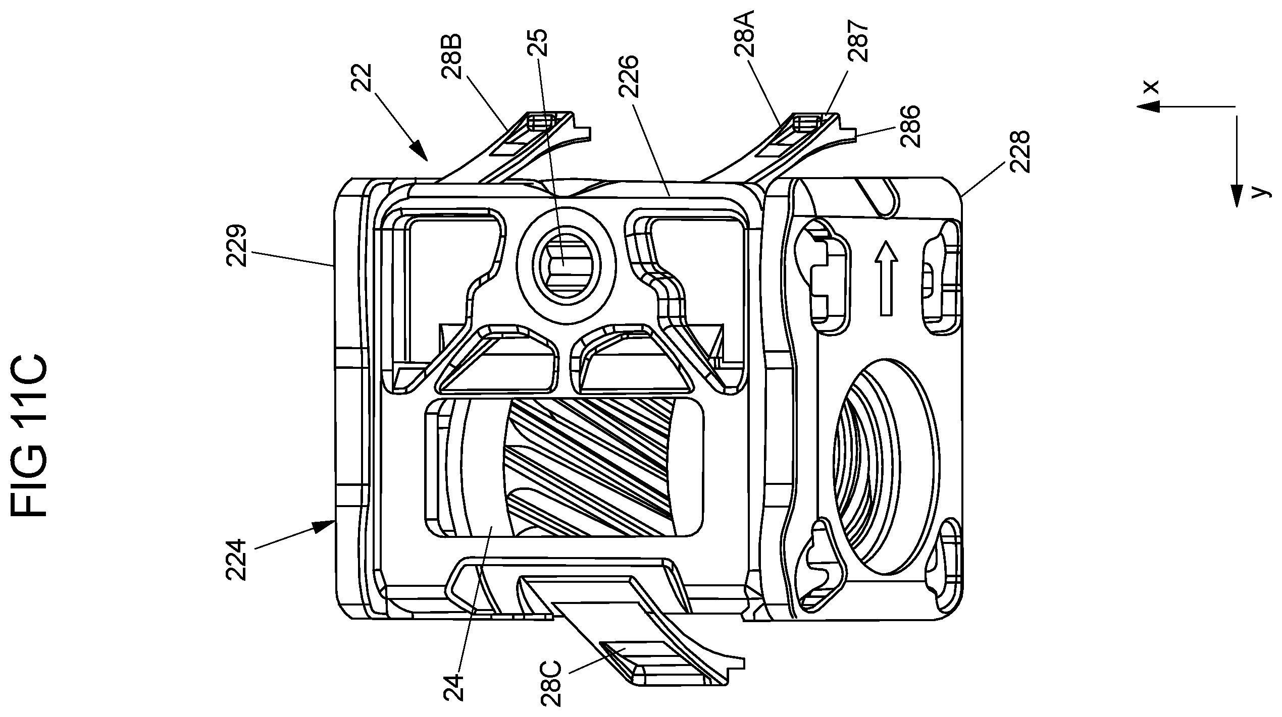 Patent US12472850 Figure 8 – Adjustment device for a vehicle subassembly having an adjustment mechanism and a supporting element