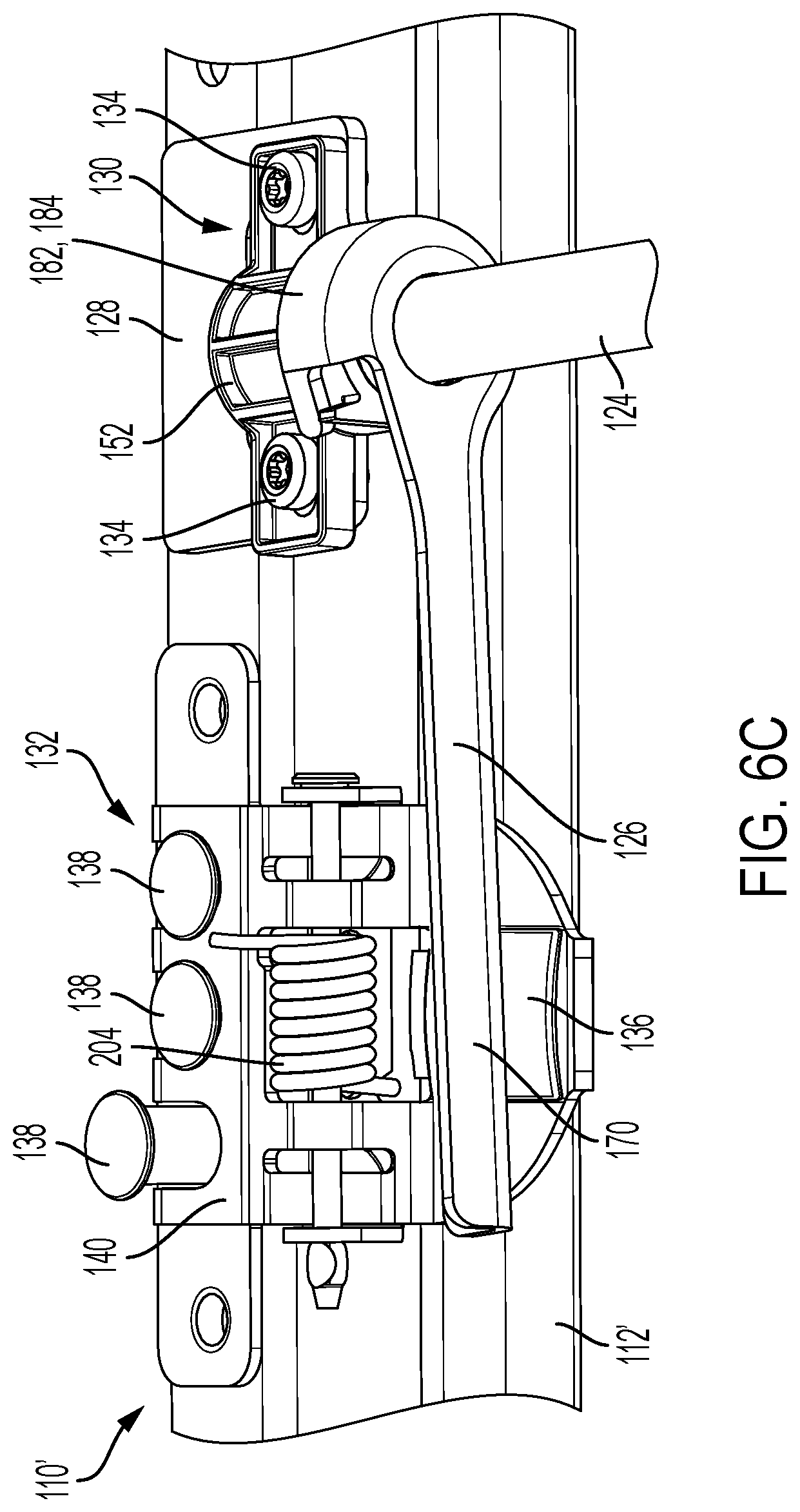 Patent US12472851 Figure 7 – Vehicle seat longitudinal adjustment assembly