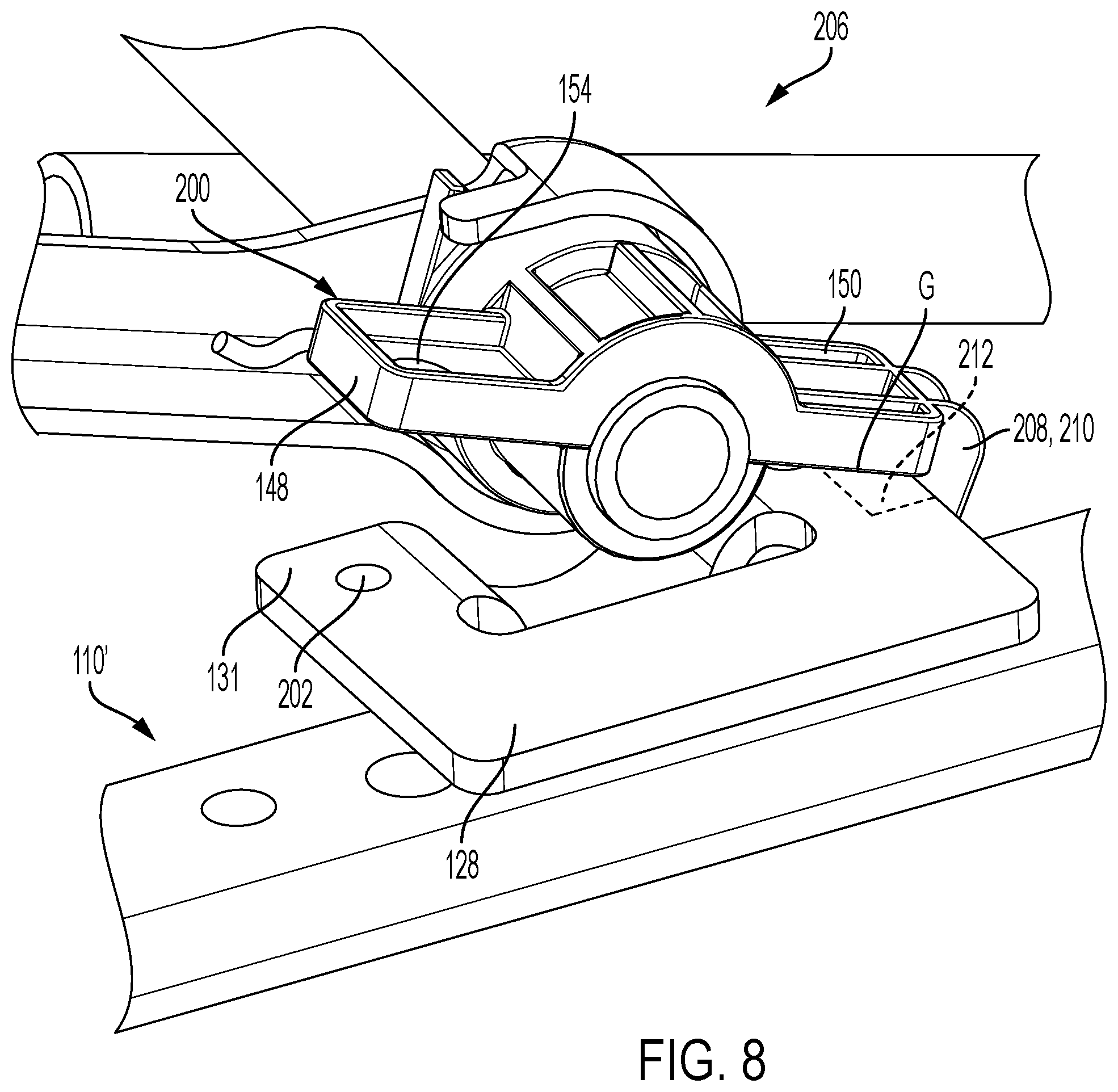 Patent US12472851 Figure 9 – Vehicle seat longitudinal adjustment assembly