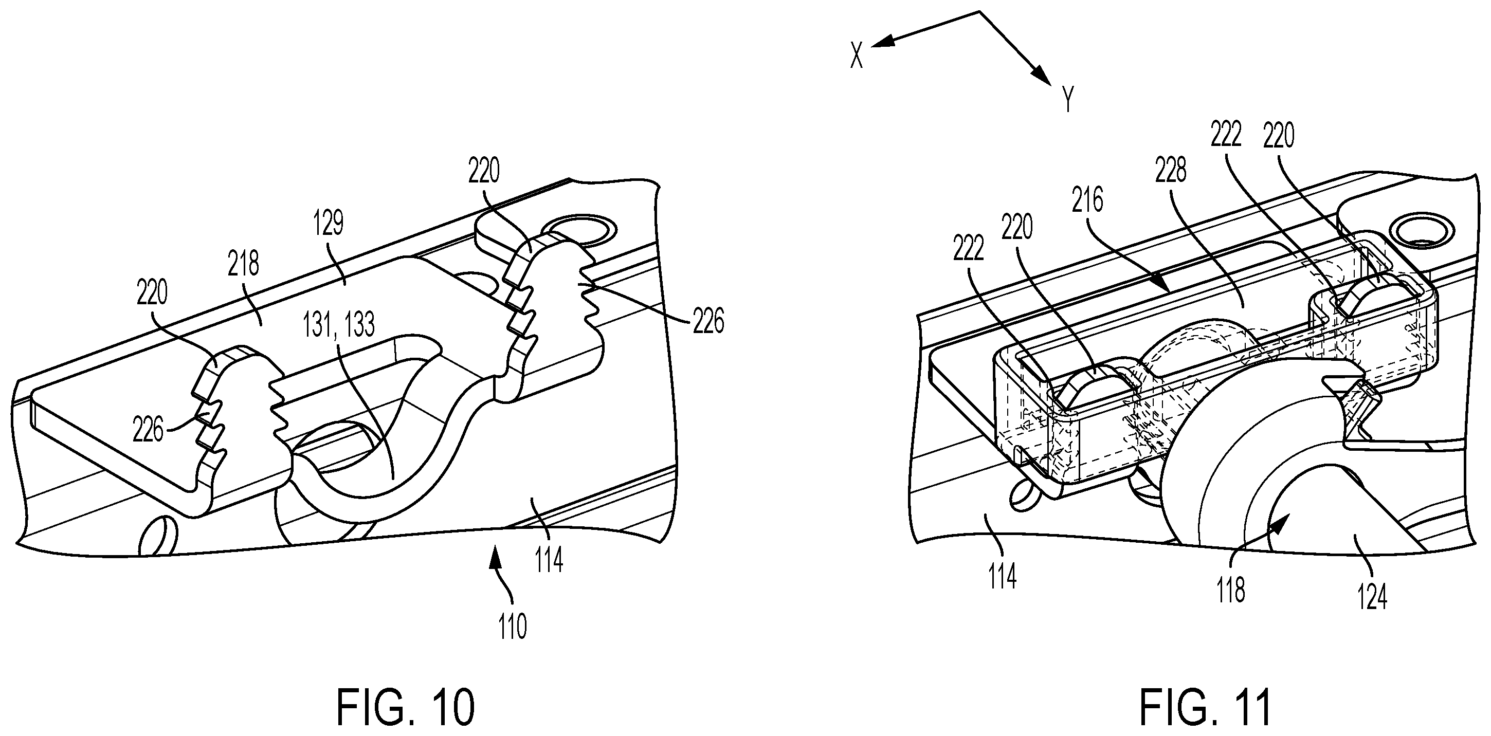 Patent US12472851 Figure 11 – Vehicle seat longitudinal adjustment assembly