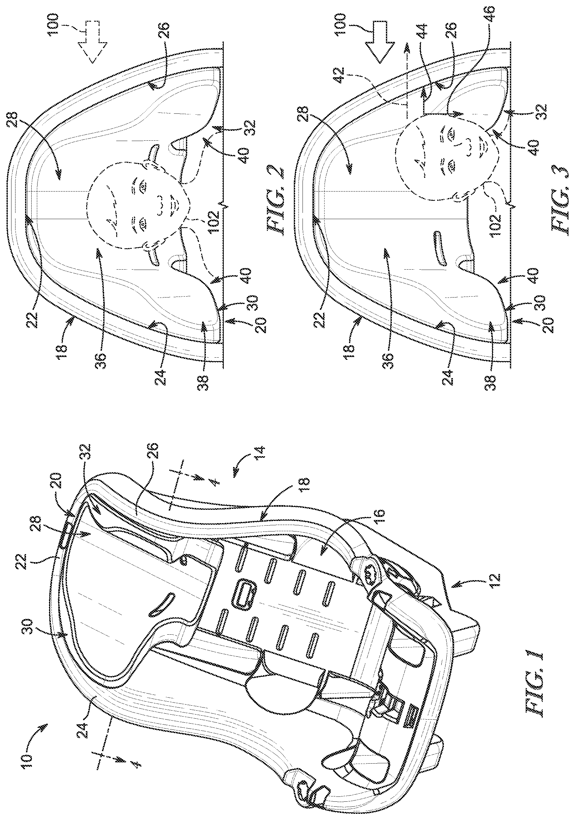 Patent US12472854 Figure 1 – Child restraint
