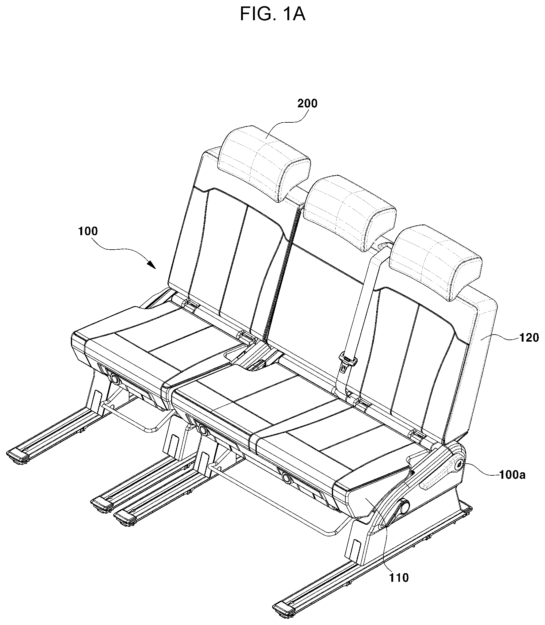 Patent US12472855 Figure 1 – Foldable seat apparatus for multi-purpose vehicle