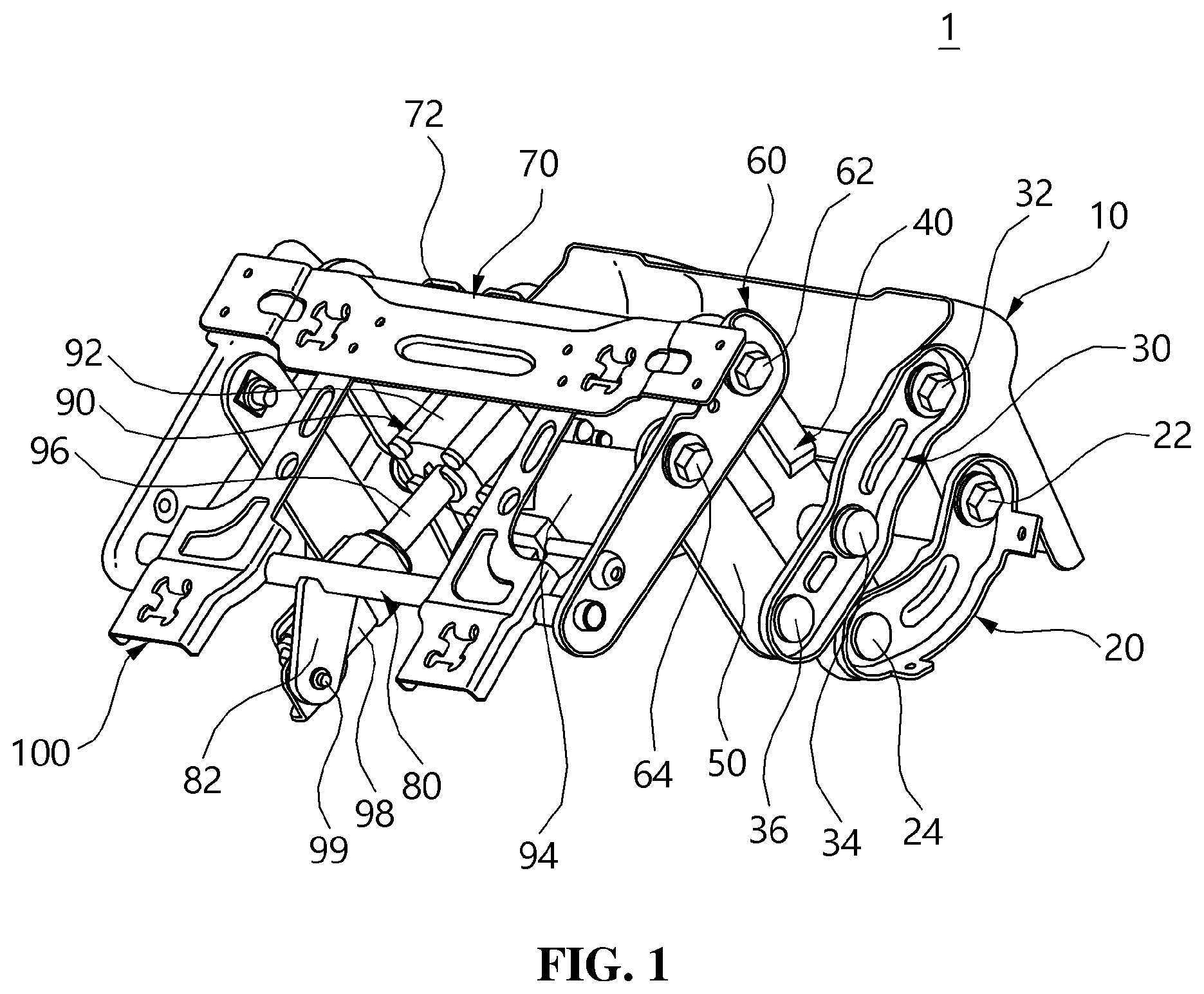 Patent US12472857 Figure 1 – Leg rest apparatus for vehicle seat