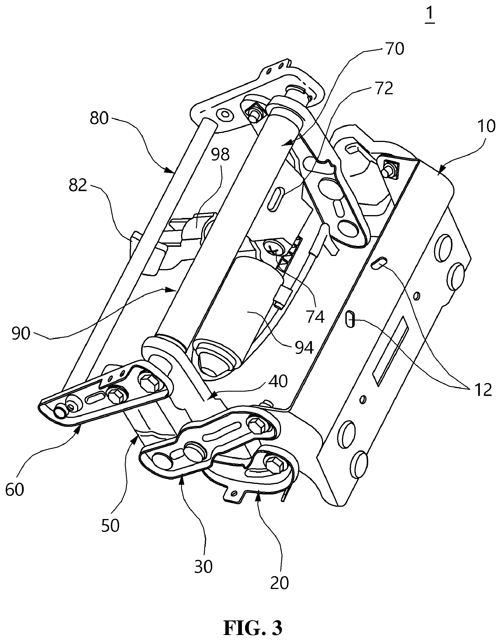 Patent US12472857 Figure 3 – Leg rest apparatus for vehicle seat