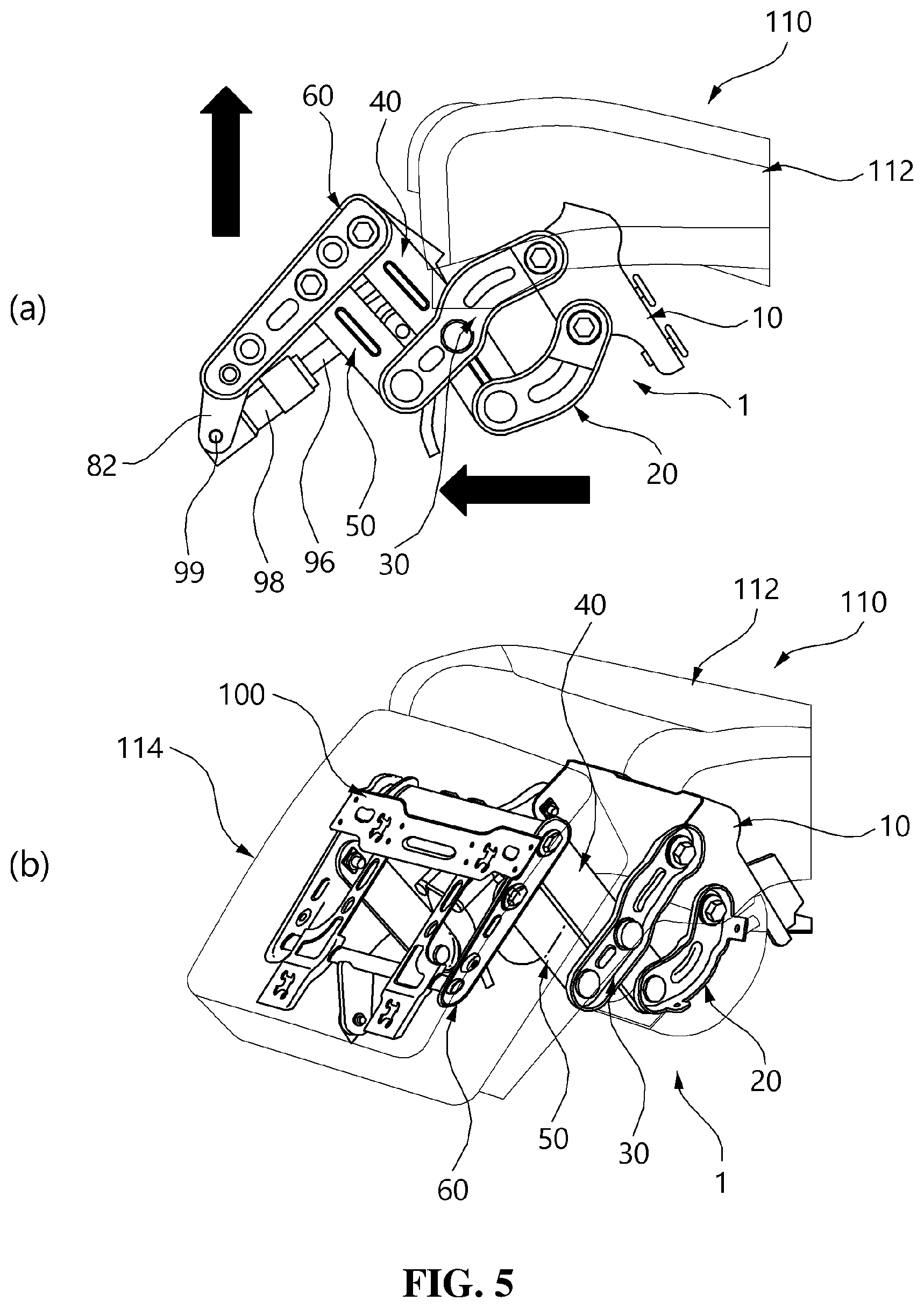 Patent US12472857 Figure 5 – Leg rest apparatus for vehicle seat