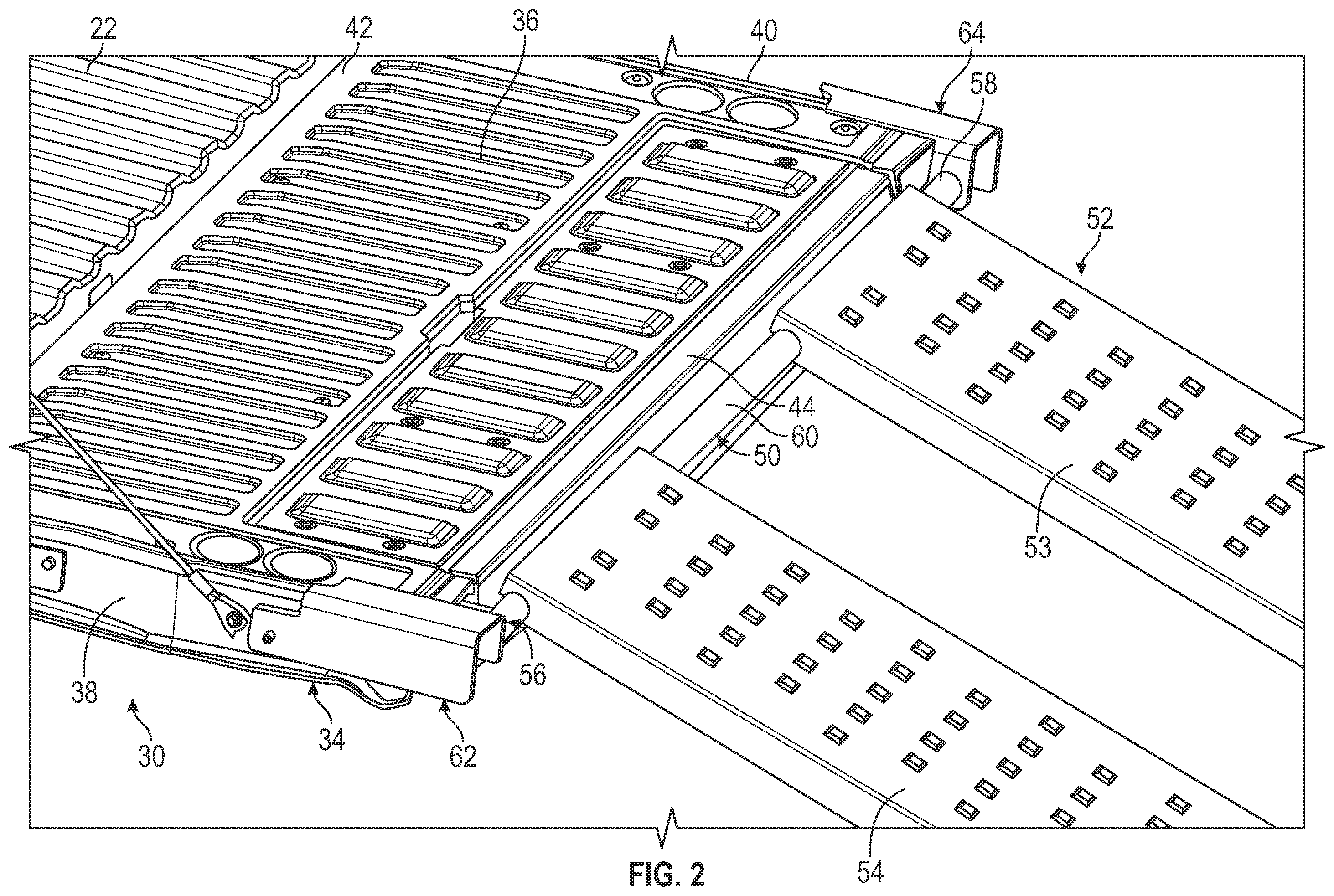Patent US12472861 Figure 2 – Ramp support for pickup truck tailgate