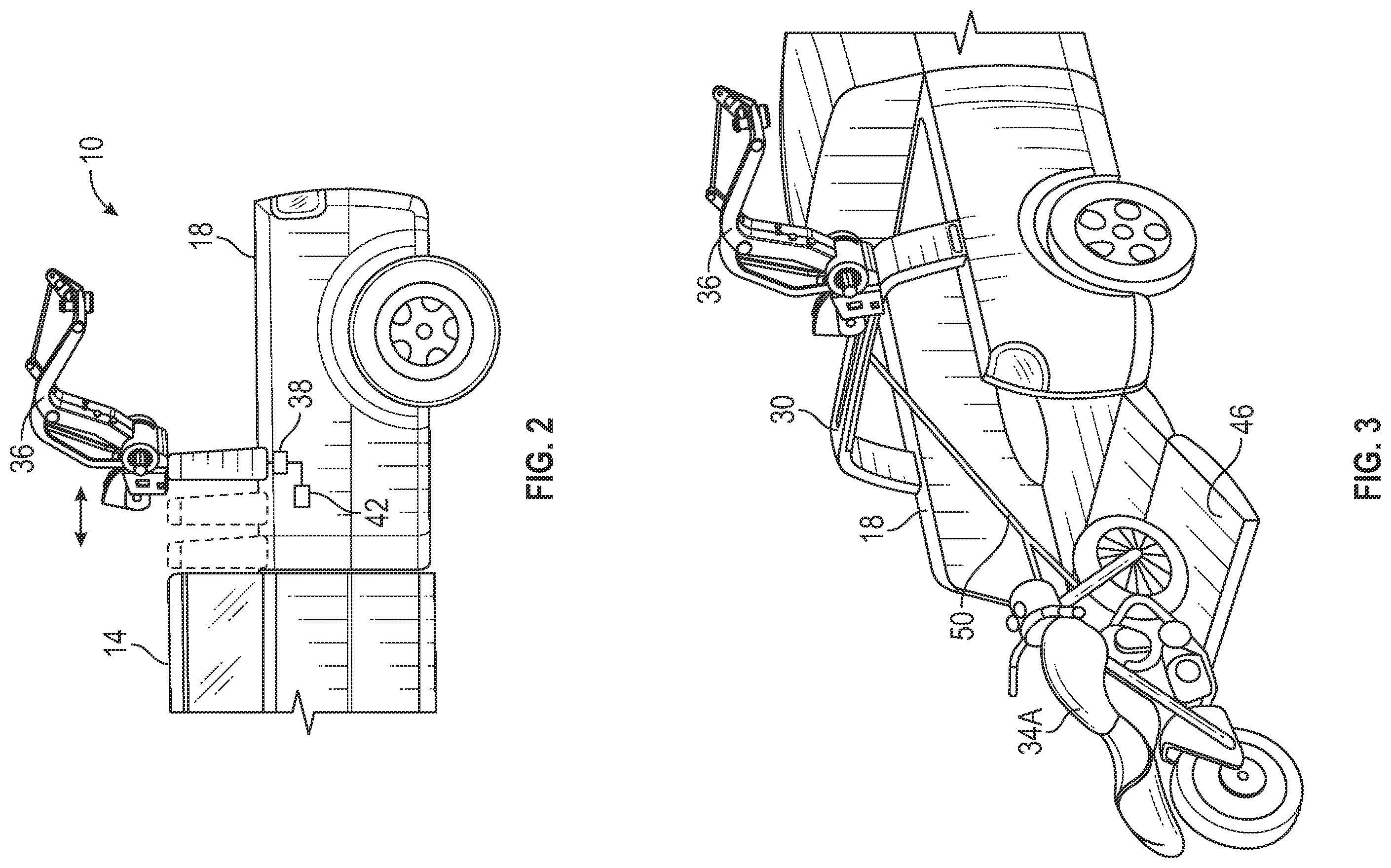 Patent US12472862 Figure 2 – Vehicle assembly having cross-bar mounted lift assist device and operating method