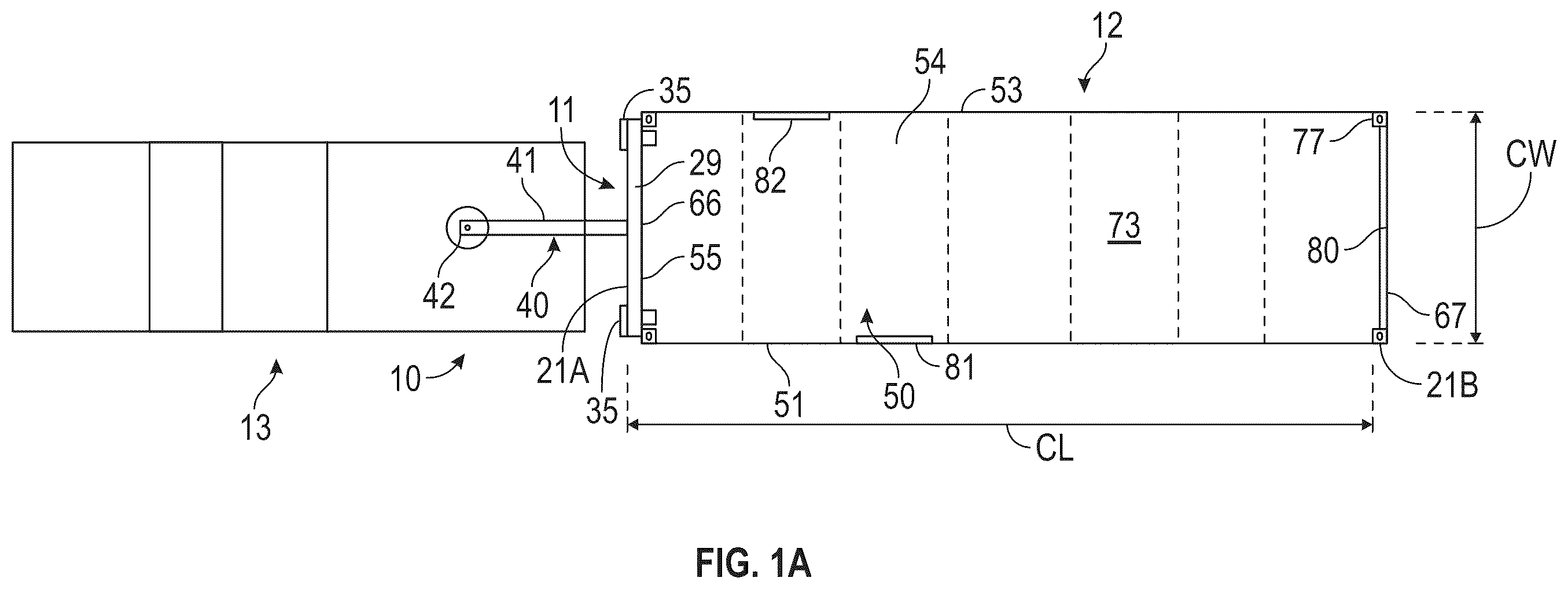Patent US12472863 Figure 1 – Lightweight chassis and container for transportation of goods