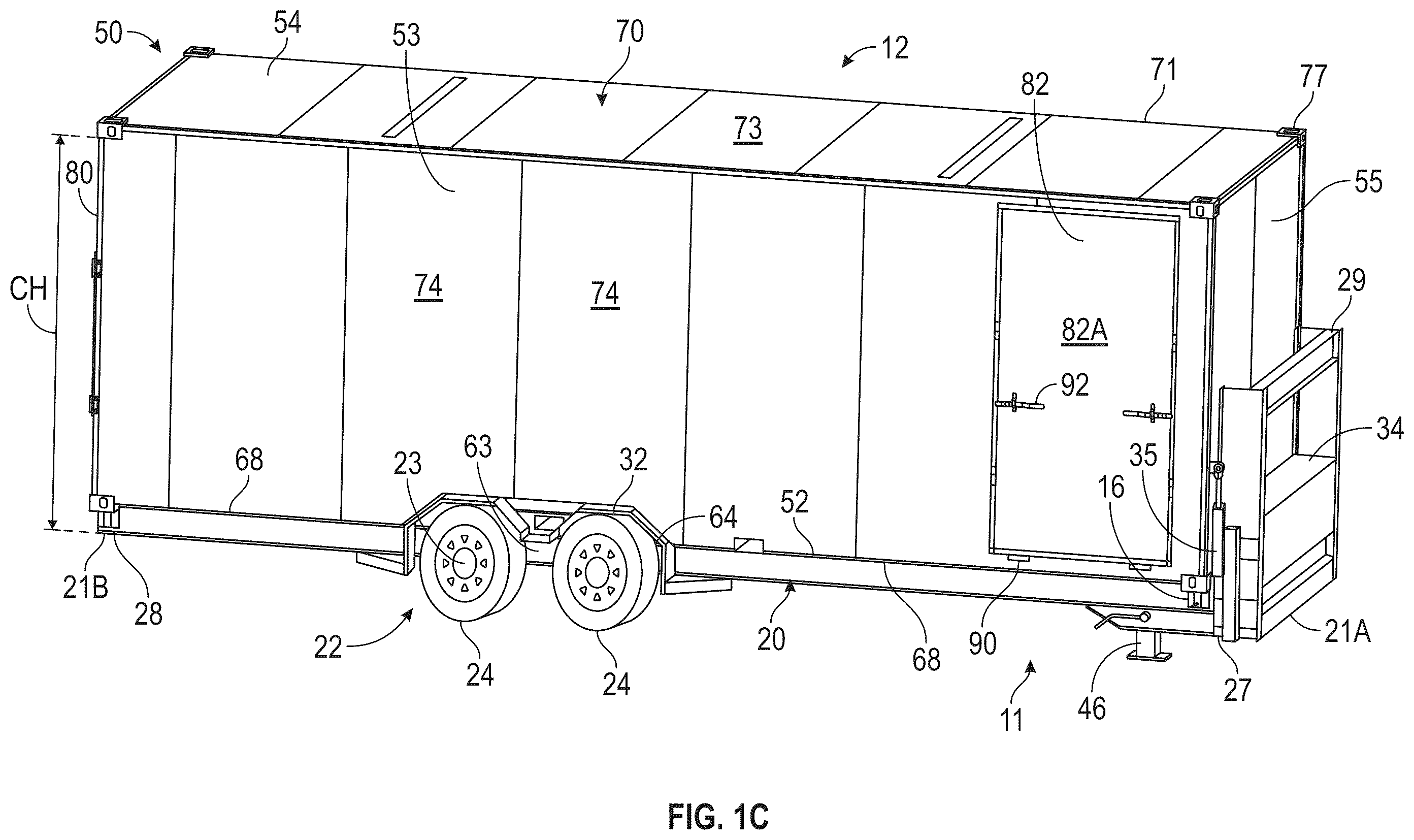 Patent US12472863 Figure 3 – Lightweight chassis and container for transportation of goods