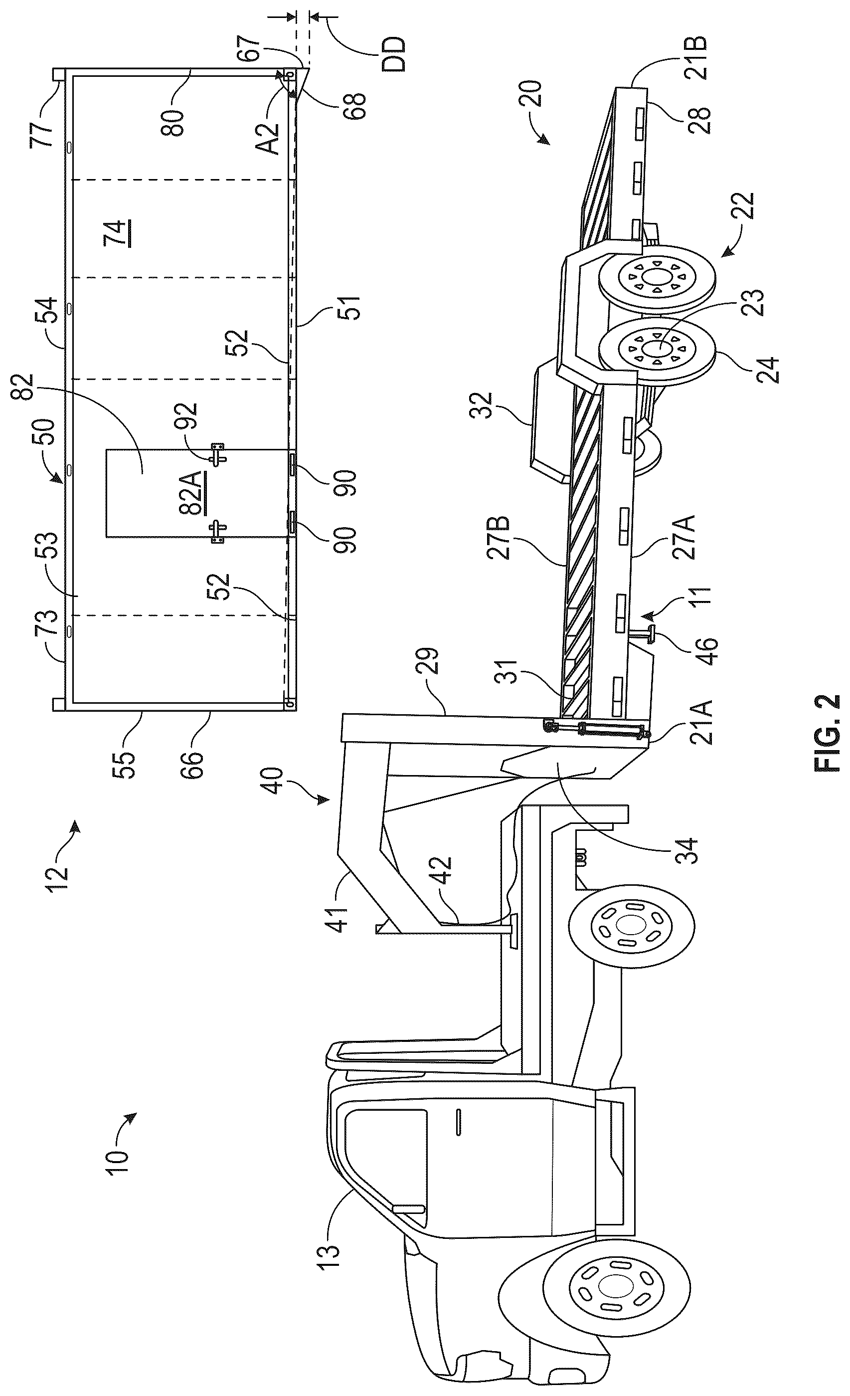 Patent US12472863 Figure 5 – Lightweight chassis and container for transportation of goods