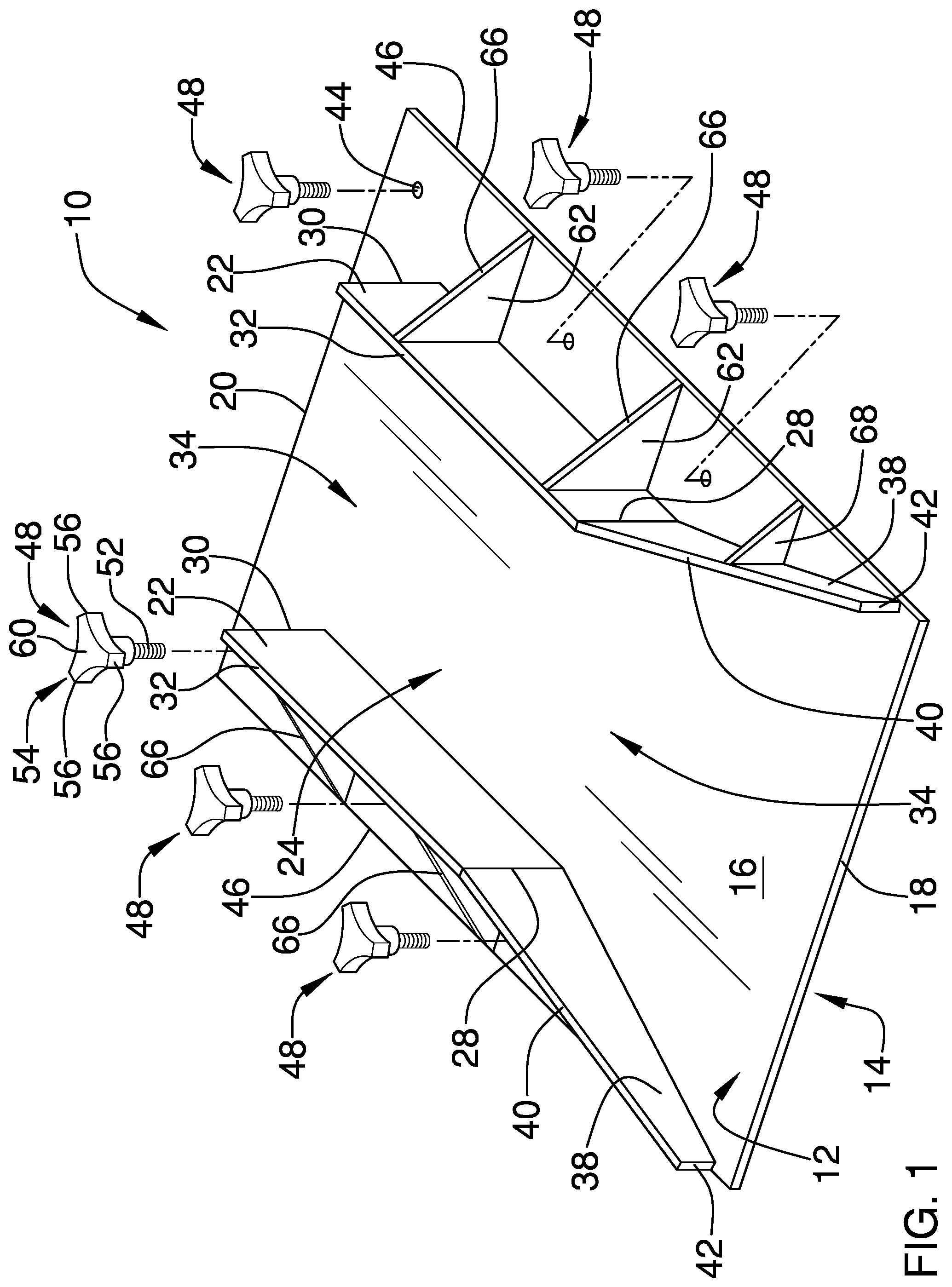 Patent US12472864 Figure 1 – Vehicle wheel lateral chock device