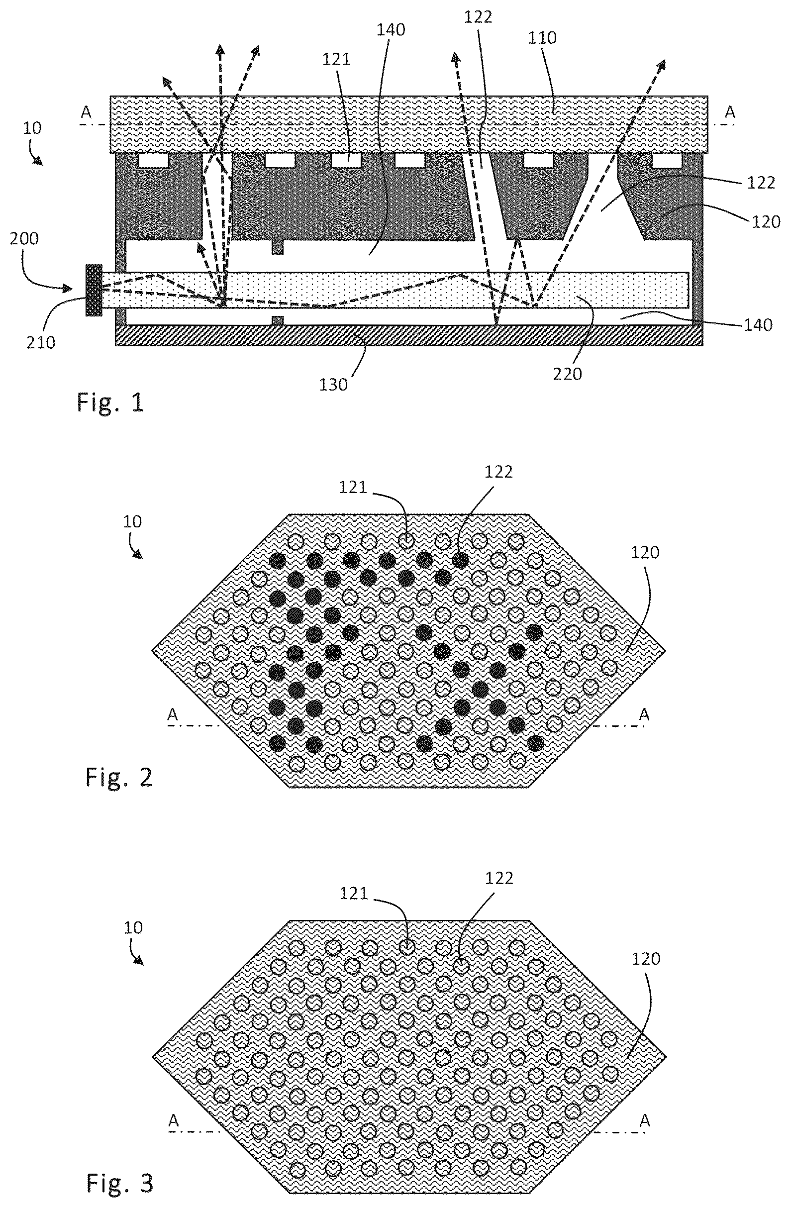 Patent US12472867 Figure 1 – Vehicle trim part with lighting function