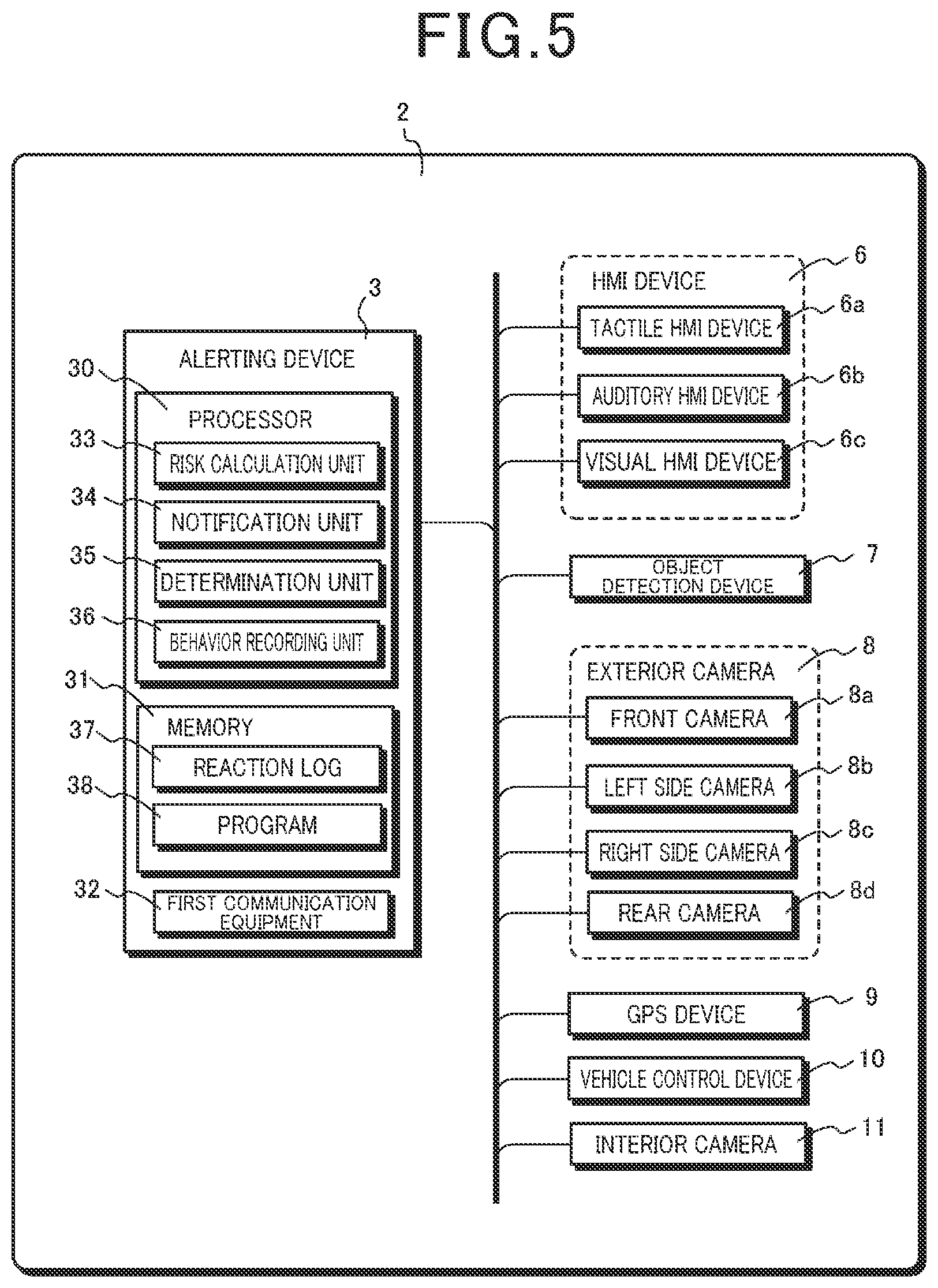 Patent US12472870 Figure 5 – Alerting system and alerting method