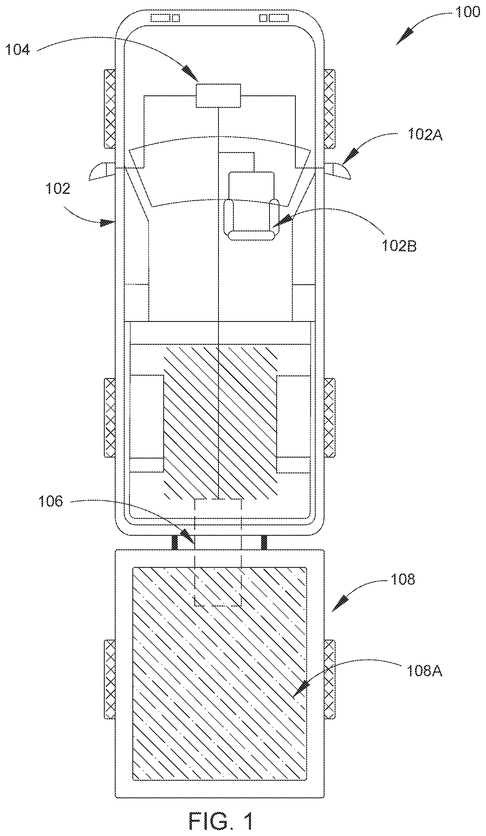 Patent US12472872 Figure 1 – Squat-responsive mirror and seat control for a vehicle