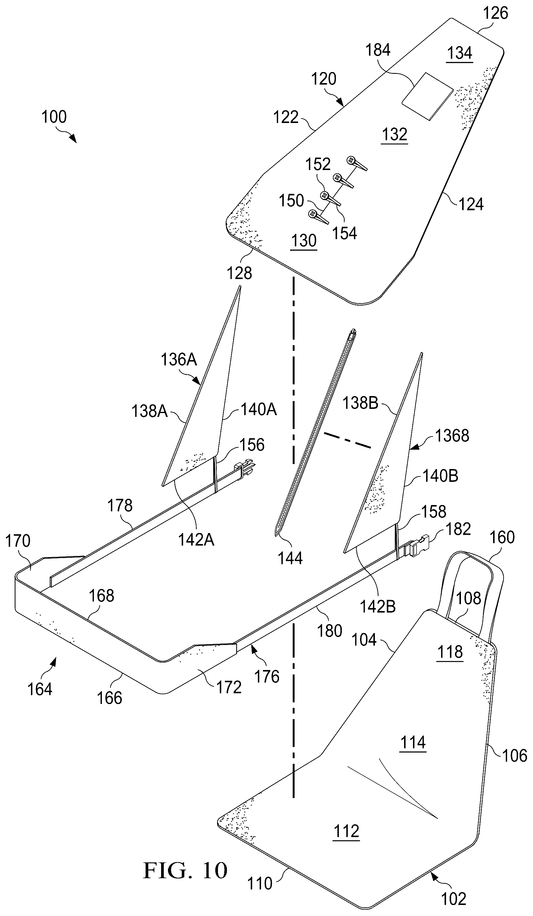 Patent US12472877 Figure 10 – Vehicle seat storage system