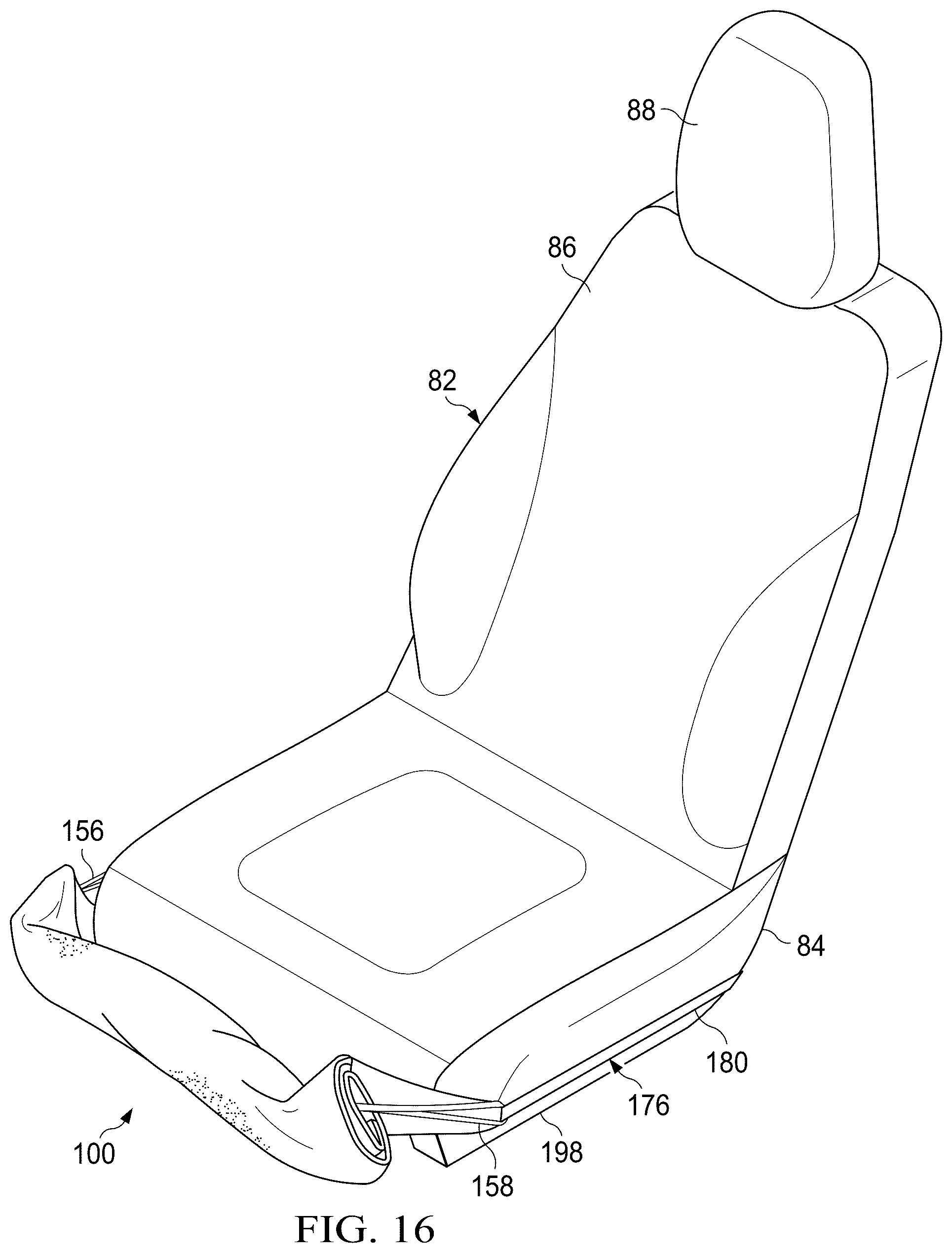 Patent US12472877 Figure 16 – Vehicle seat storage system