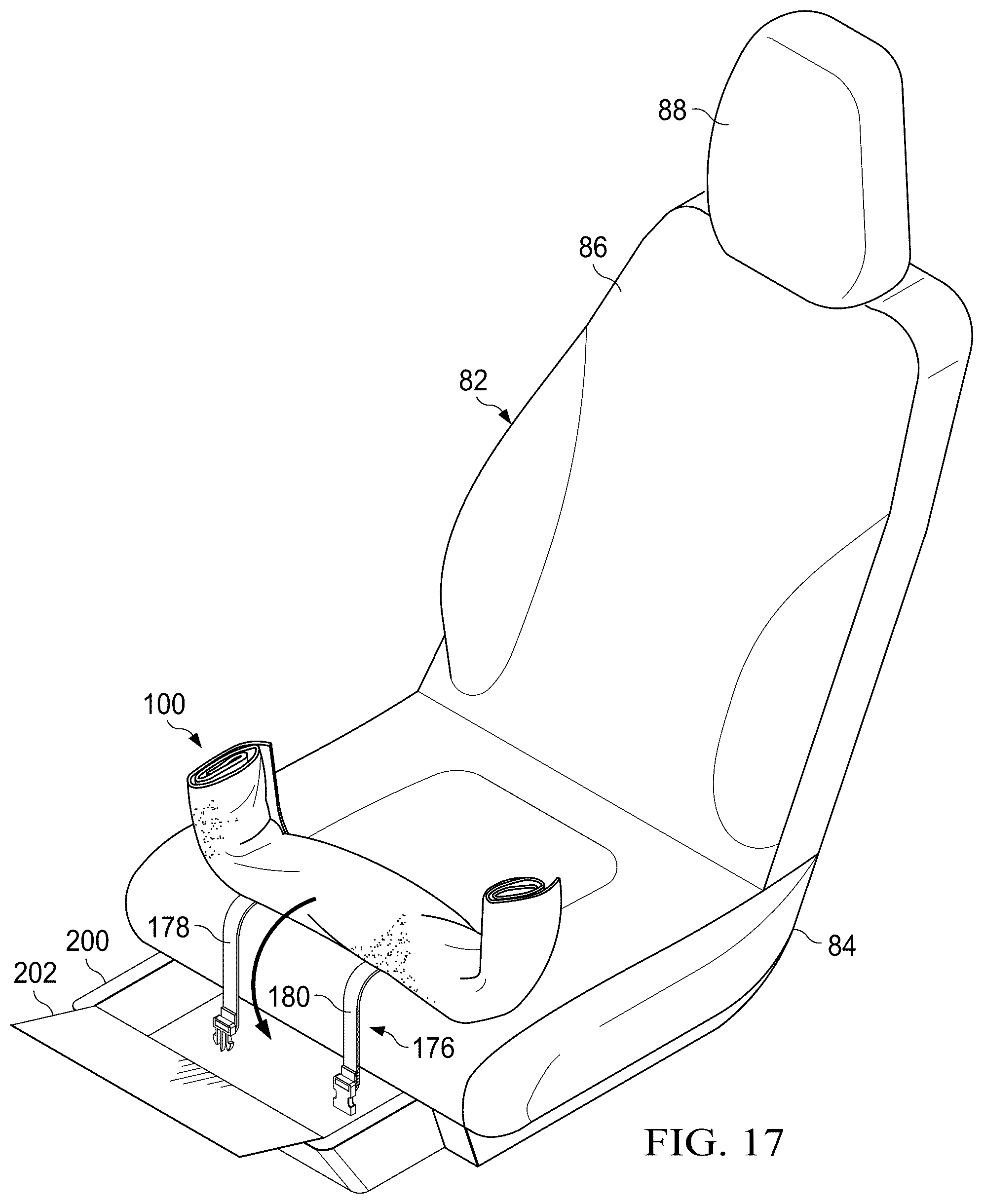 Patent US12472877 Figure 17 – Vehicle seat storage system