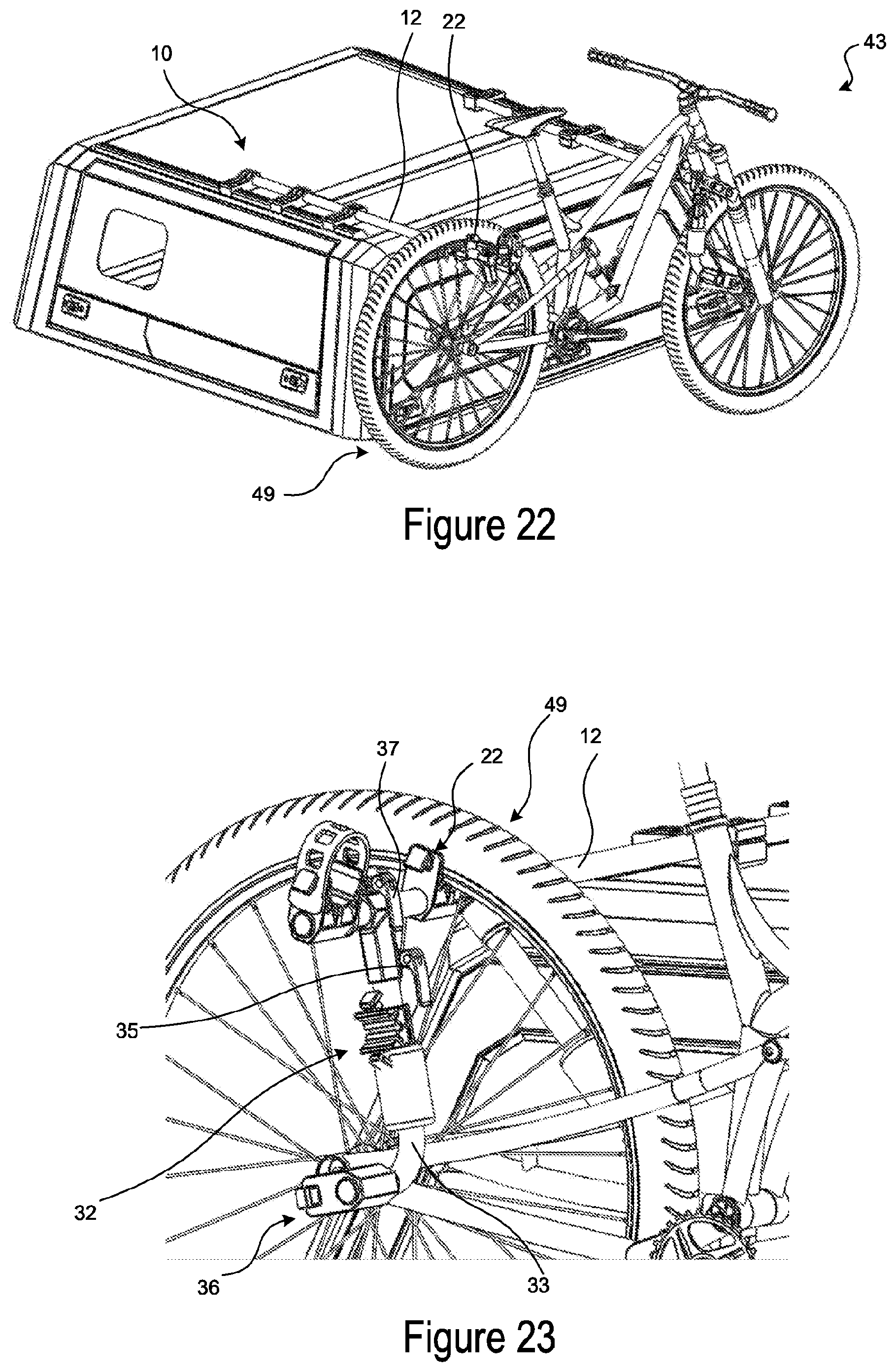 Patent US12472879 Figure 12 – Bicycle rack for a vehicle
