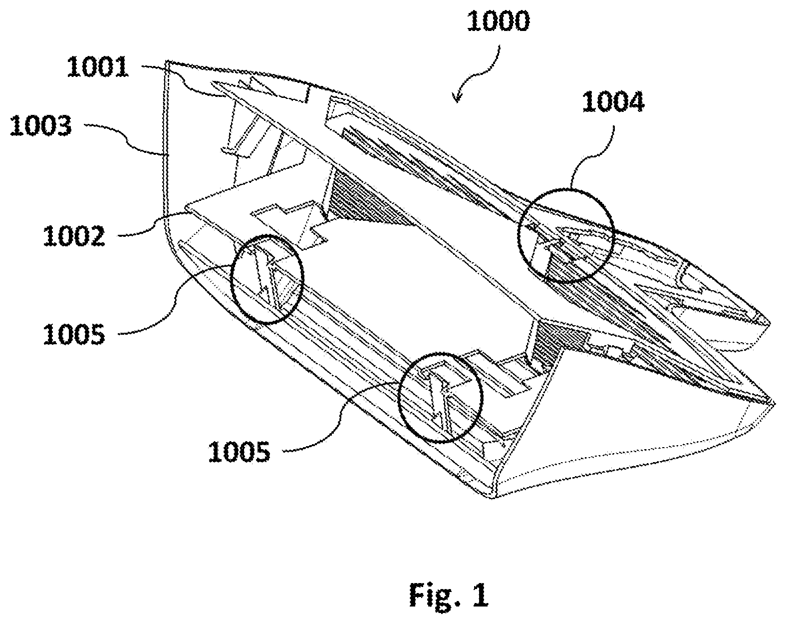 Patent US12472880 Figure 1 – Adjustable support for attaching electronic and/or mechanical components to a windshield of a vehicle