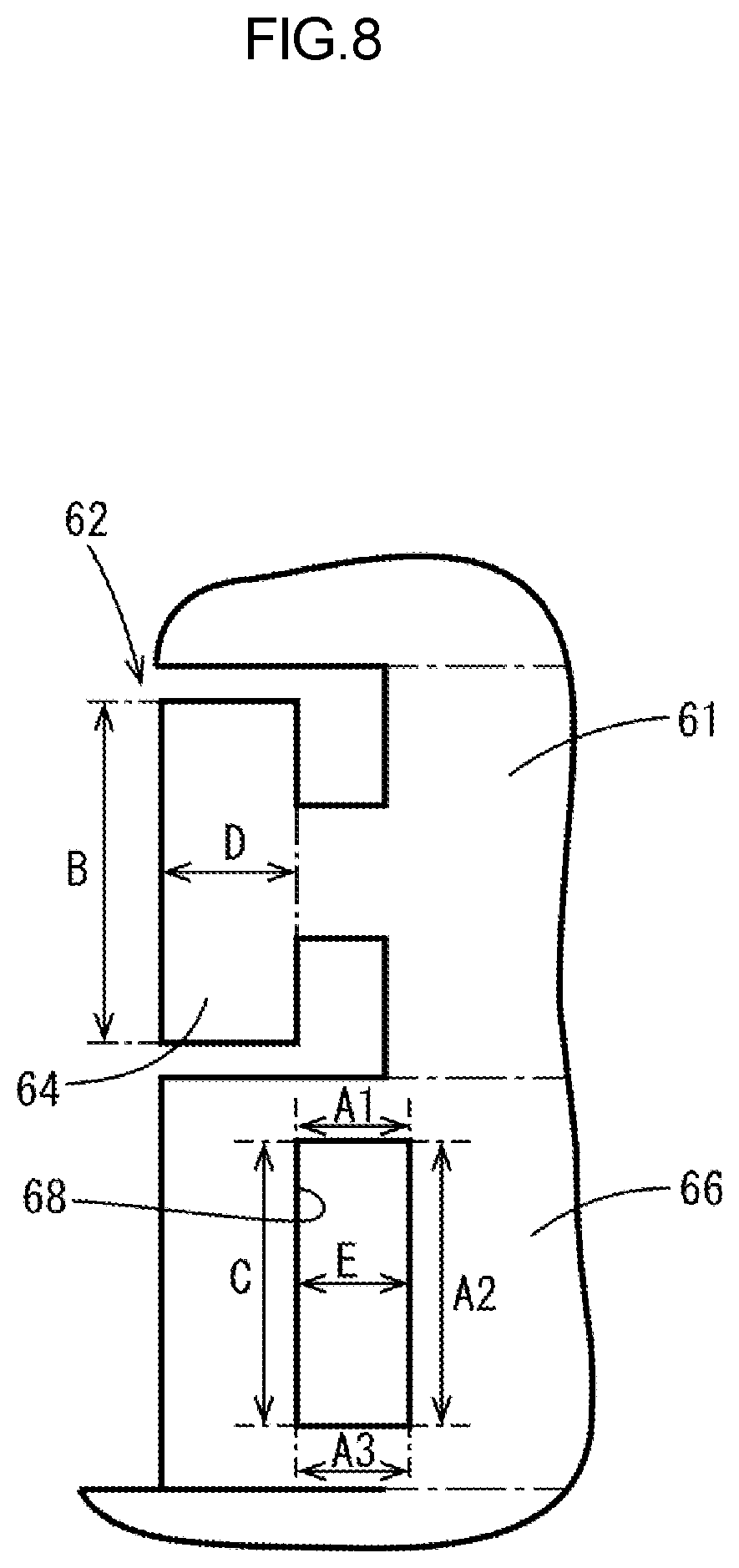 Patent US12472884 Figure 8 – Silencer covering protrusion of panel with fitting portion and stopper portion fitted each other