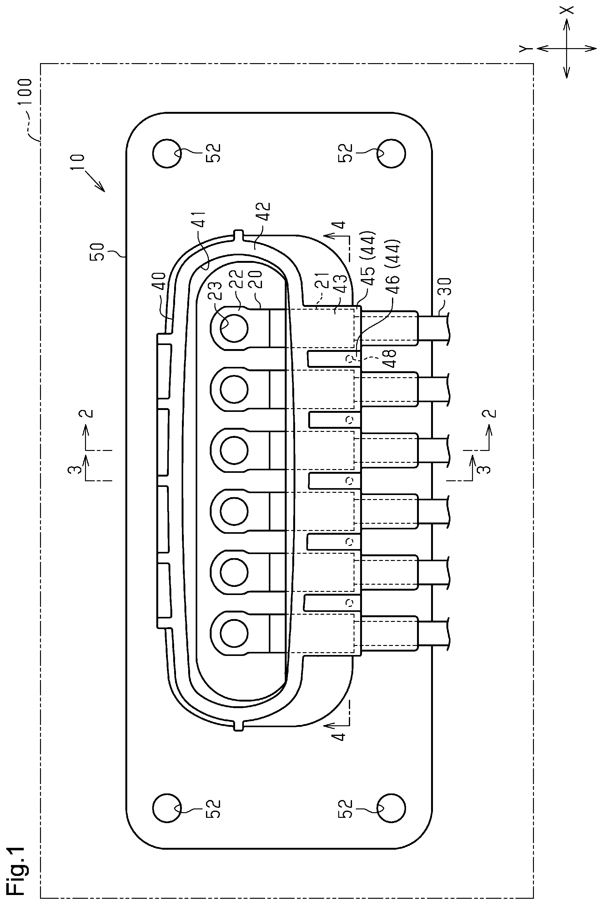 Patent US12472887 Figure 1 – Wire harness