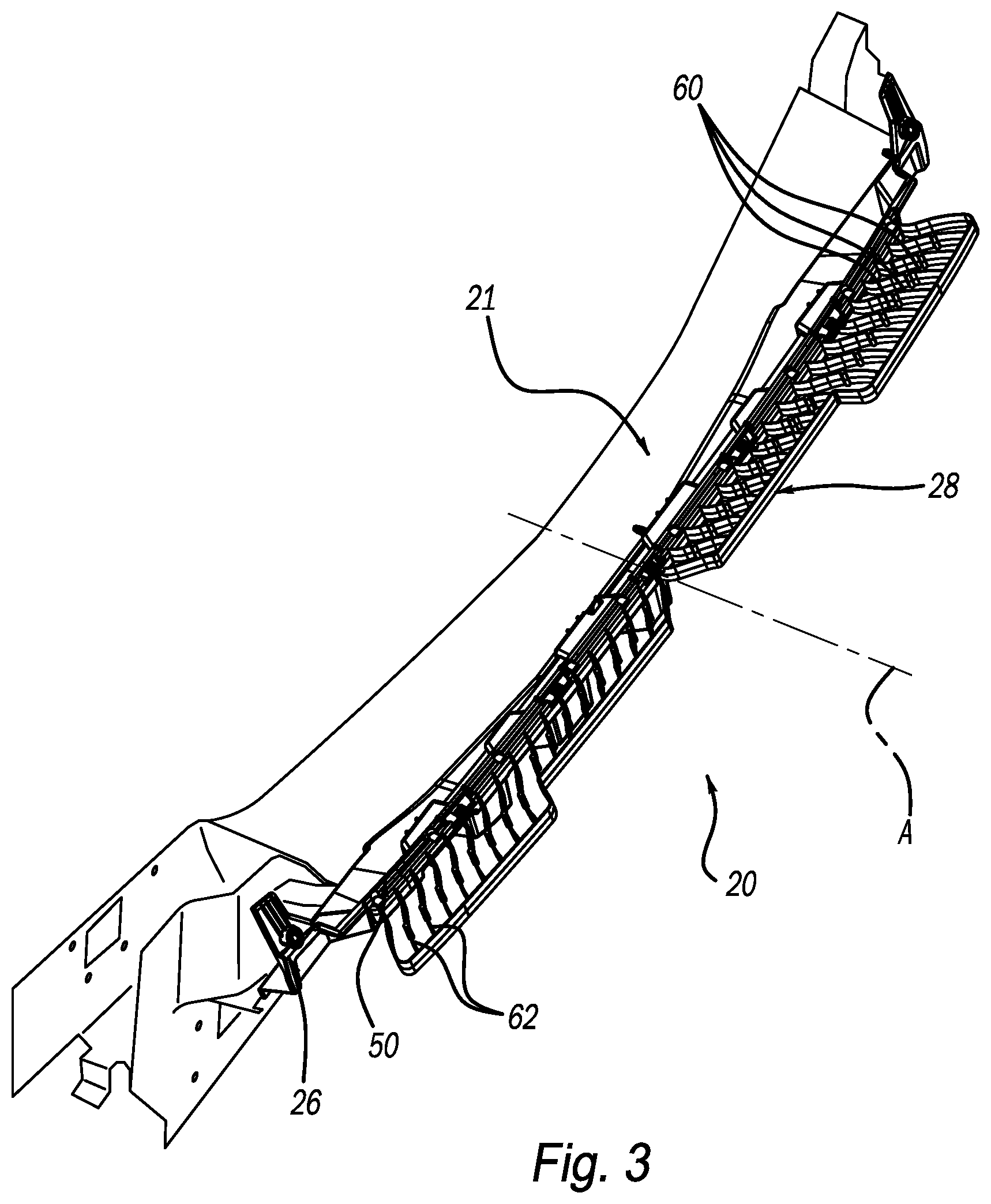 Patent US12472895 Figure 3 – Energy absorbing reinforcement structure for a vehicle