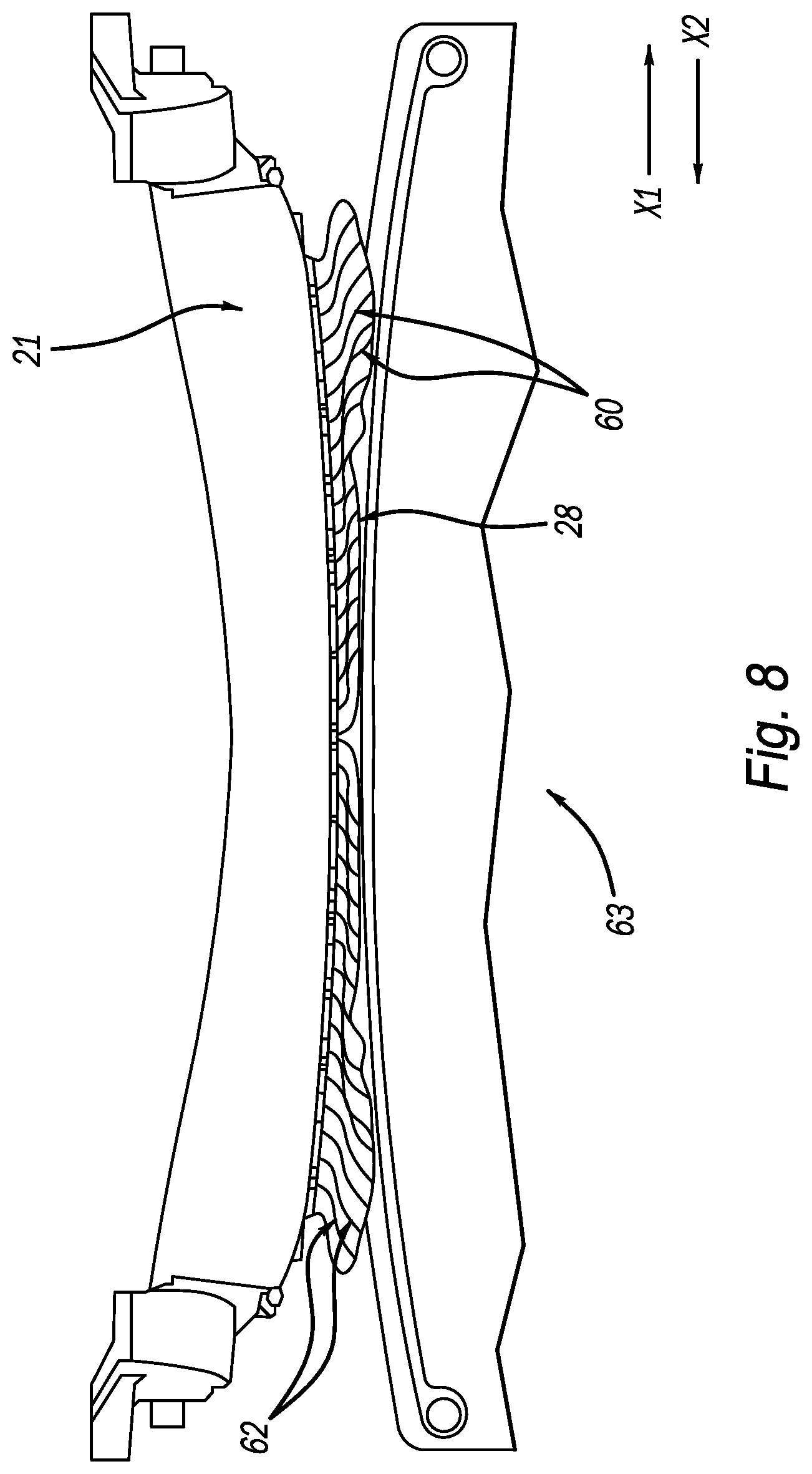 Patent US12472895 Figure 8 – Energy absorbing reinforcement structure for a vehicle
