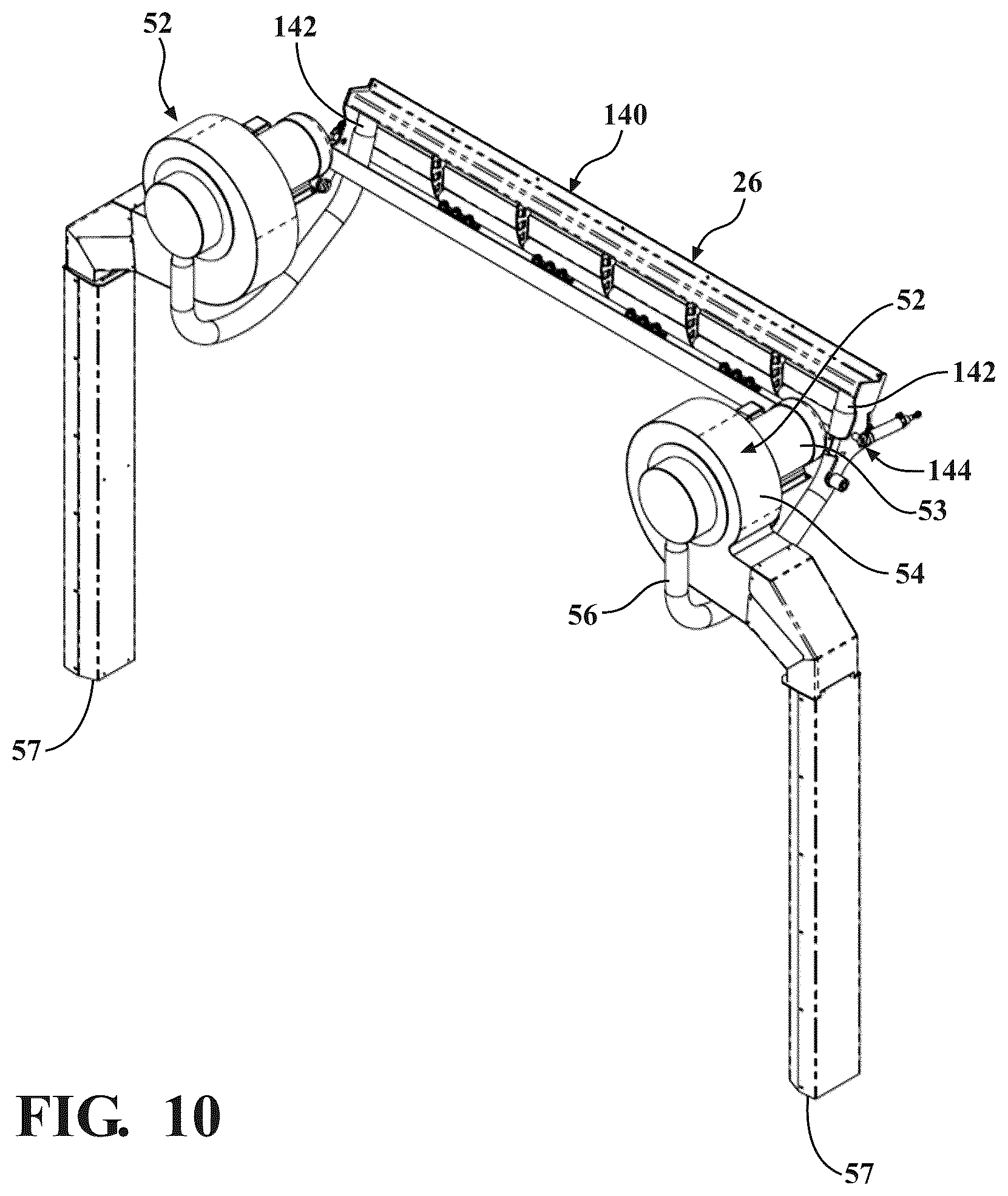 Patent US12472908 Figure 10 – Vehicle wash system having dryer media devices and an air moving assembly for removing excess moisture from the dryer media devices