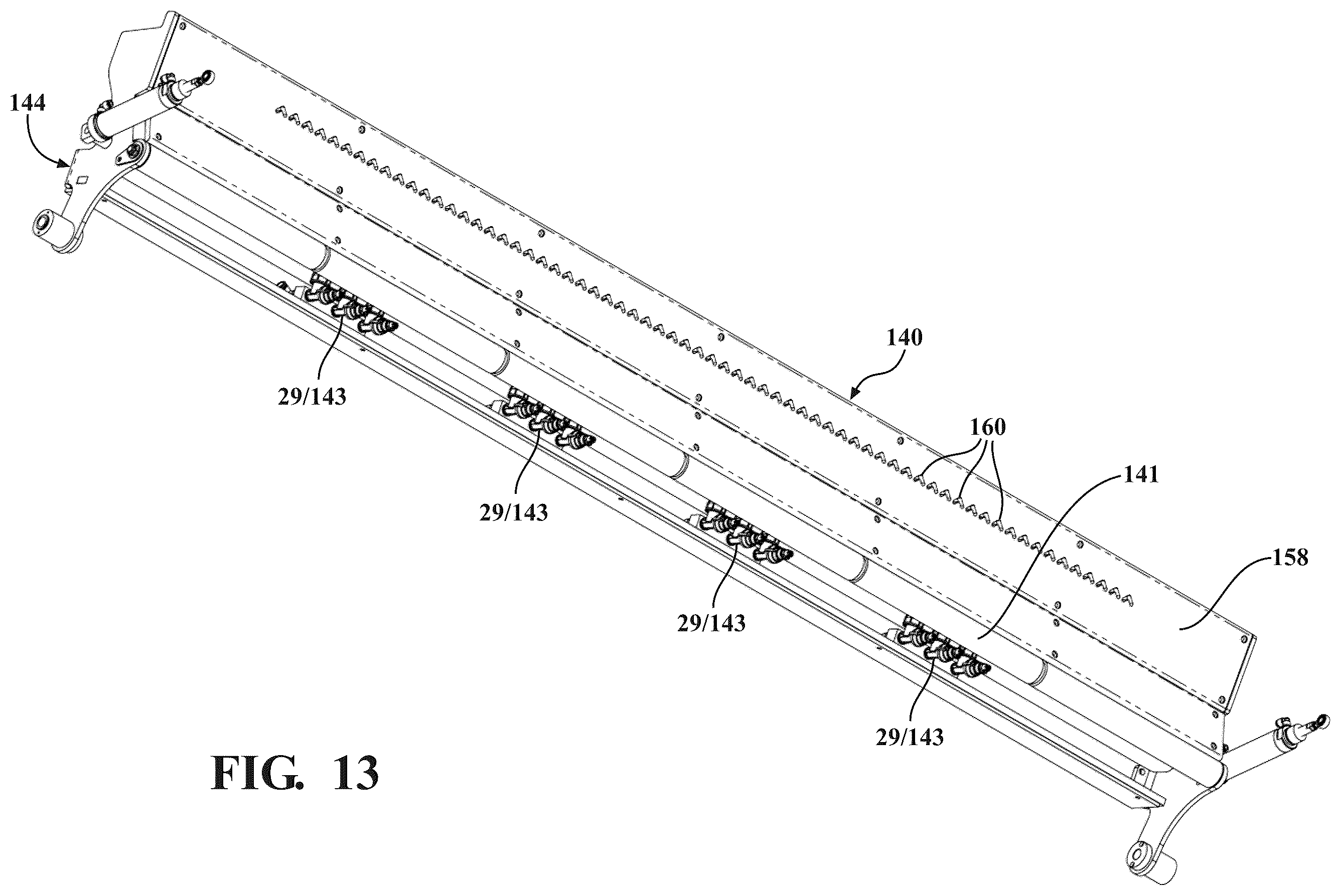 Patent US12472908 Figure 13 – Vehicle wash system having dryer media devices and an air moving assembly for removing excess moisture from the dryer media devices