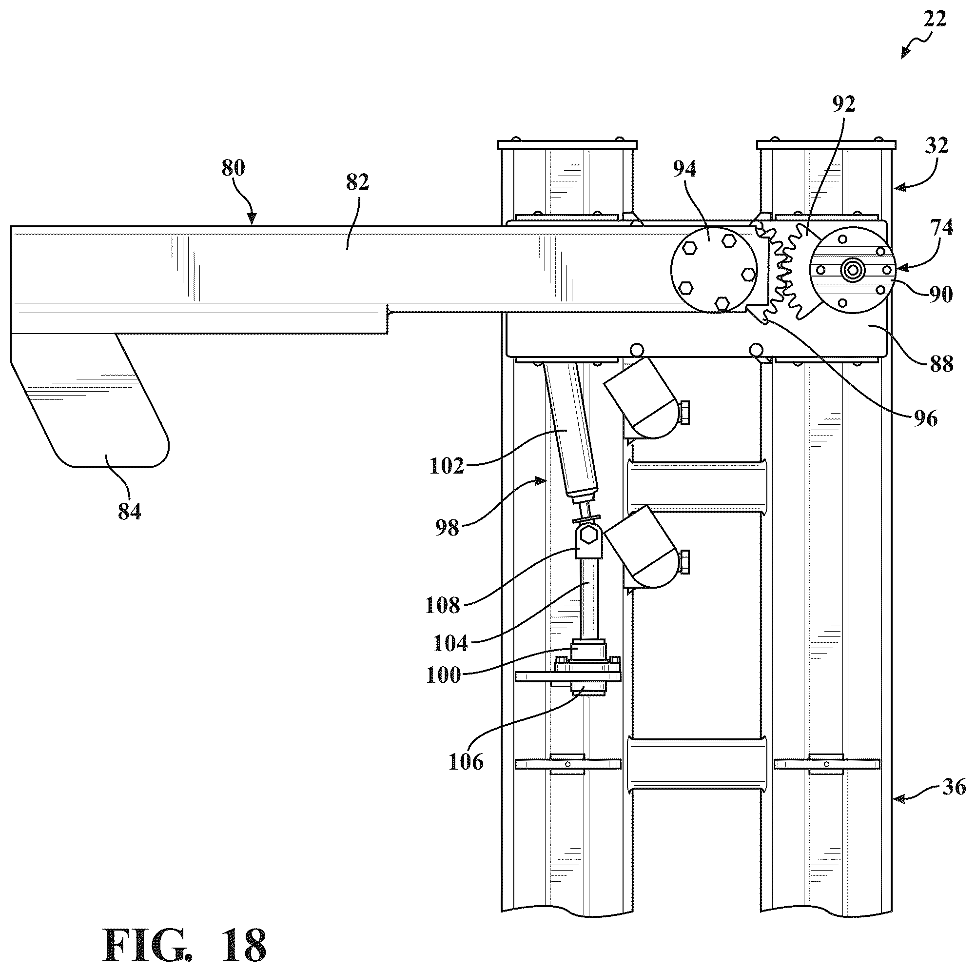 Patent US12472908 Figure 18 – Vehicle wash system having dryer media devices and an air moving assembly for removing excess moisture from the dryer media devices