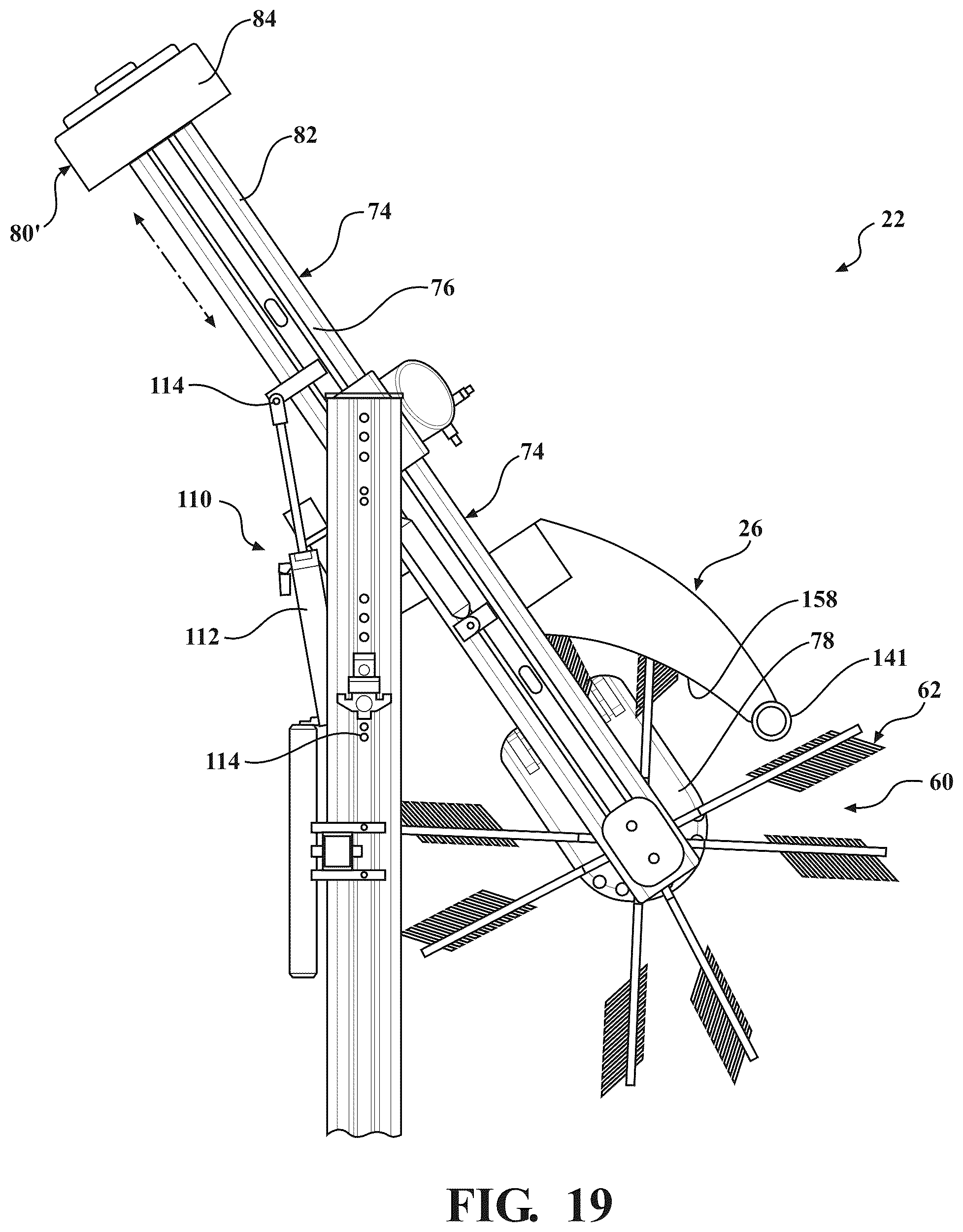 Patent US12472908 Figure 19 – Vehicle wash system having dryer media devices and an air moving assembly for removing excess moisture from the dryer media devices