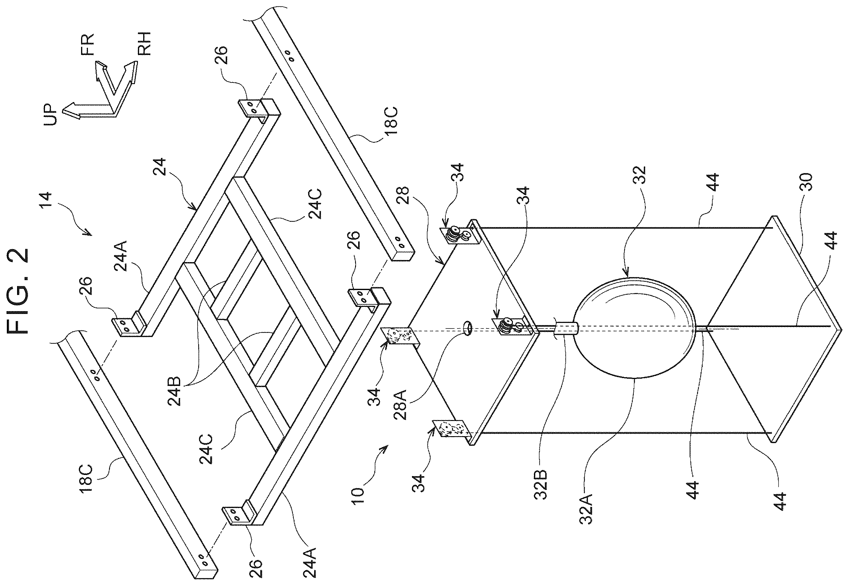 Patent US12472909 Figure 2 – Jack, vehicle, and jack-up system