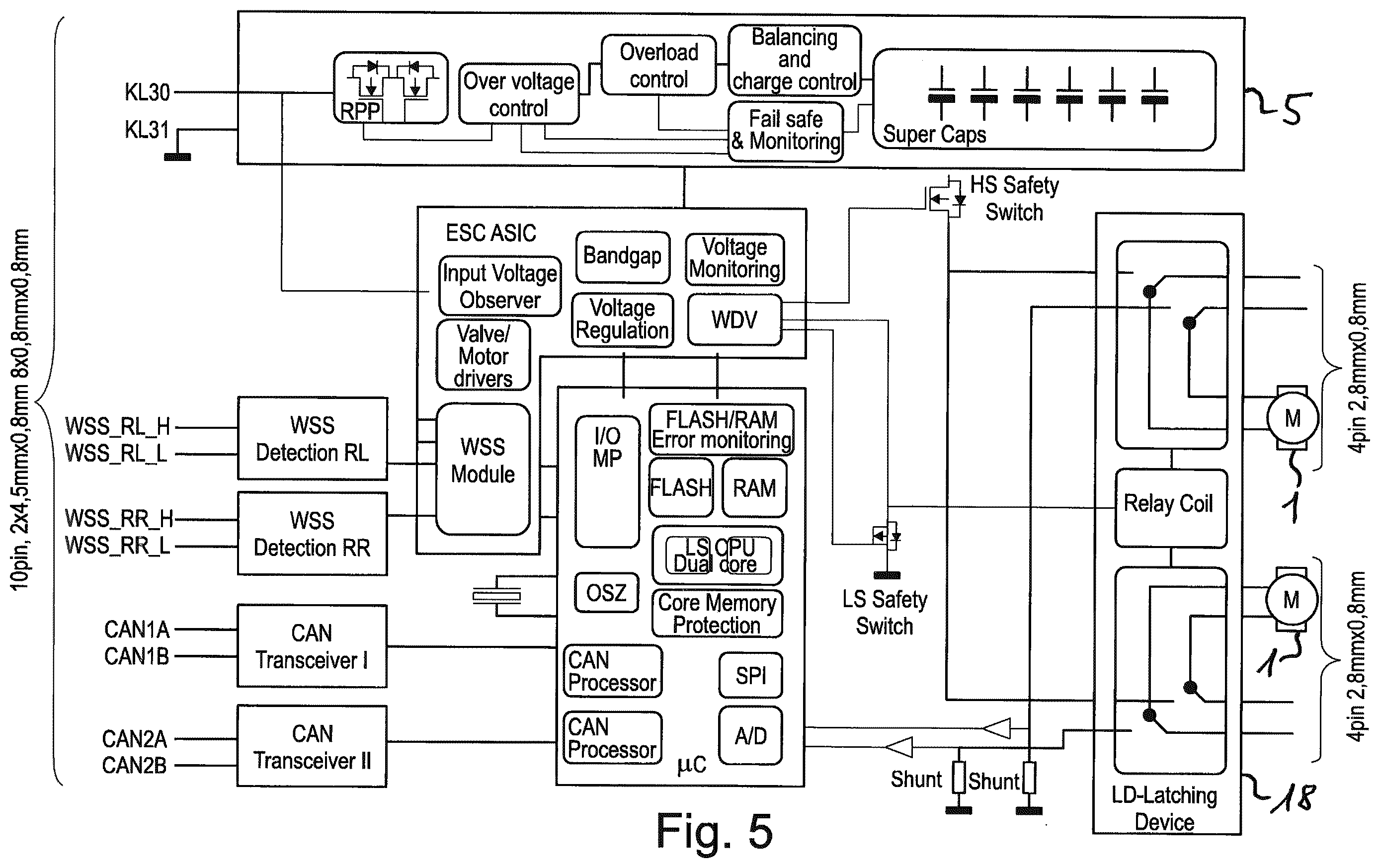 Patent US12472918 Figure 5 – Brake system