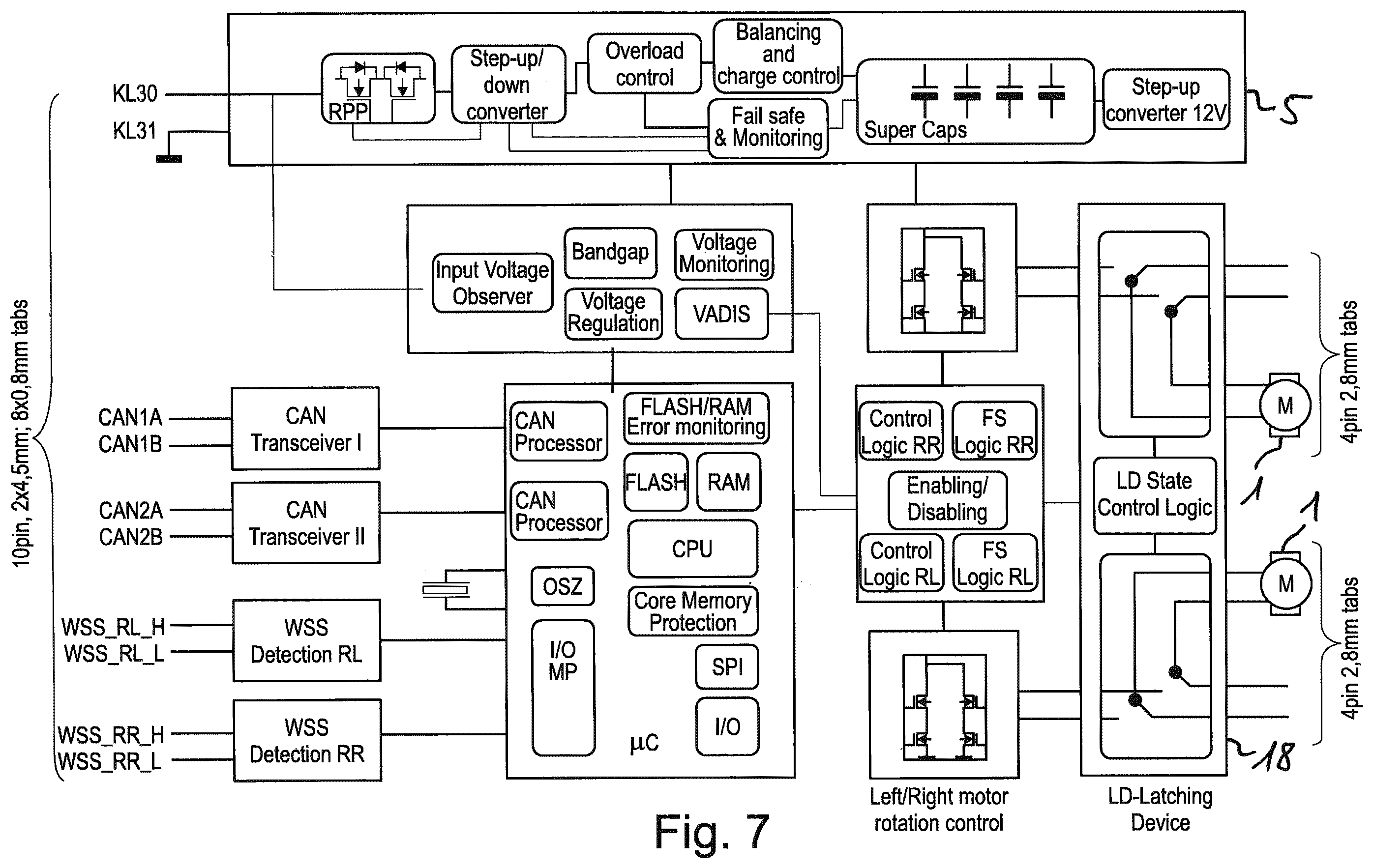 Patent US12472918 Figure 7 – Brake system