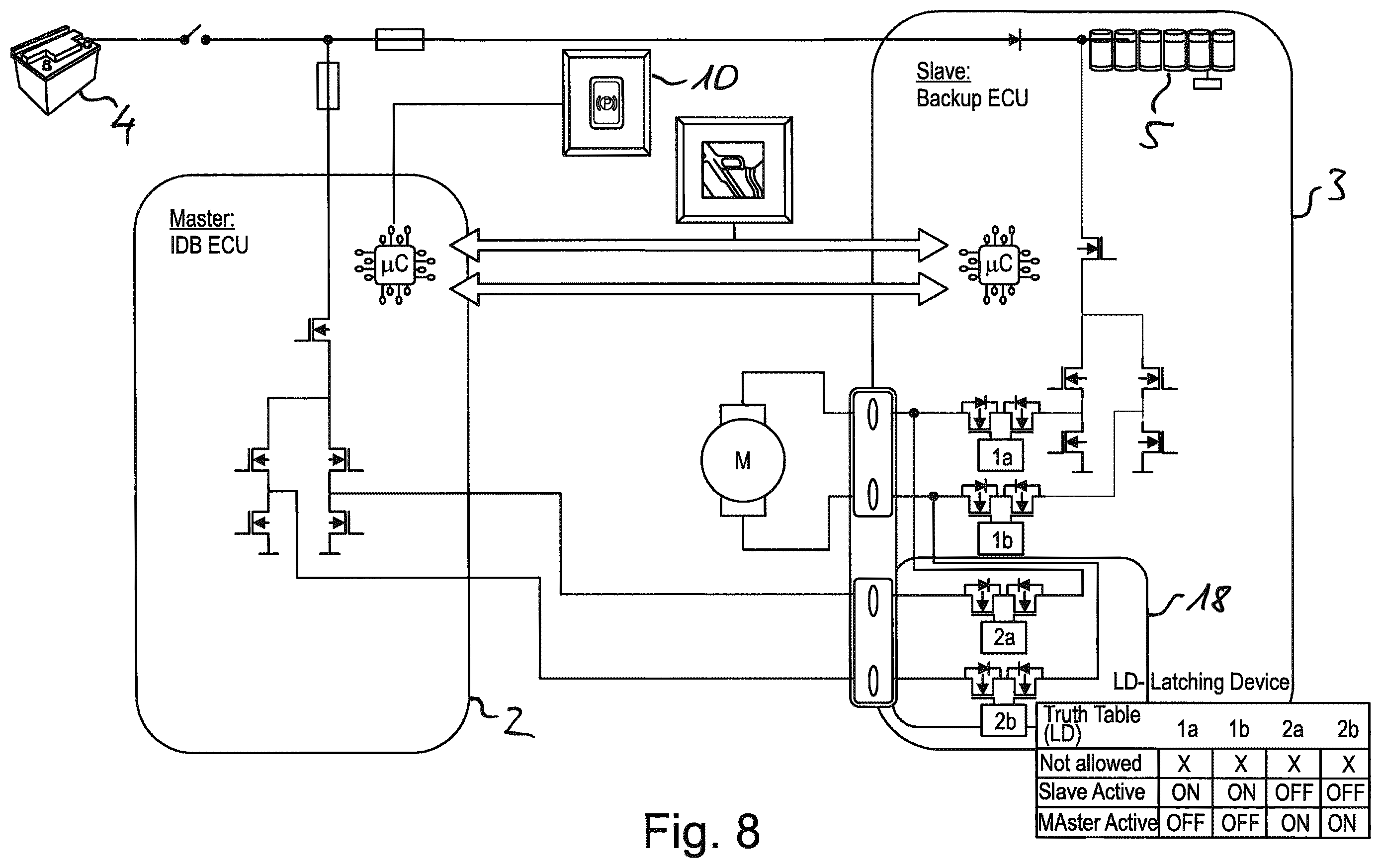 Patent US12472918 Figure 8 – Brake system
