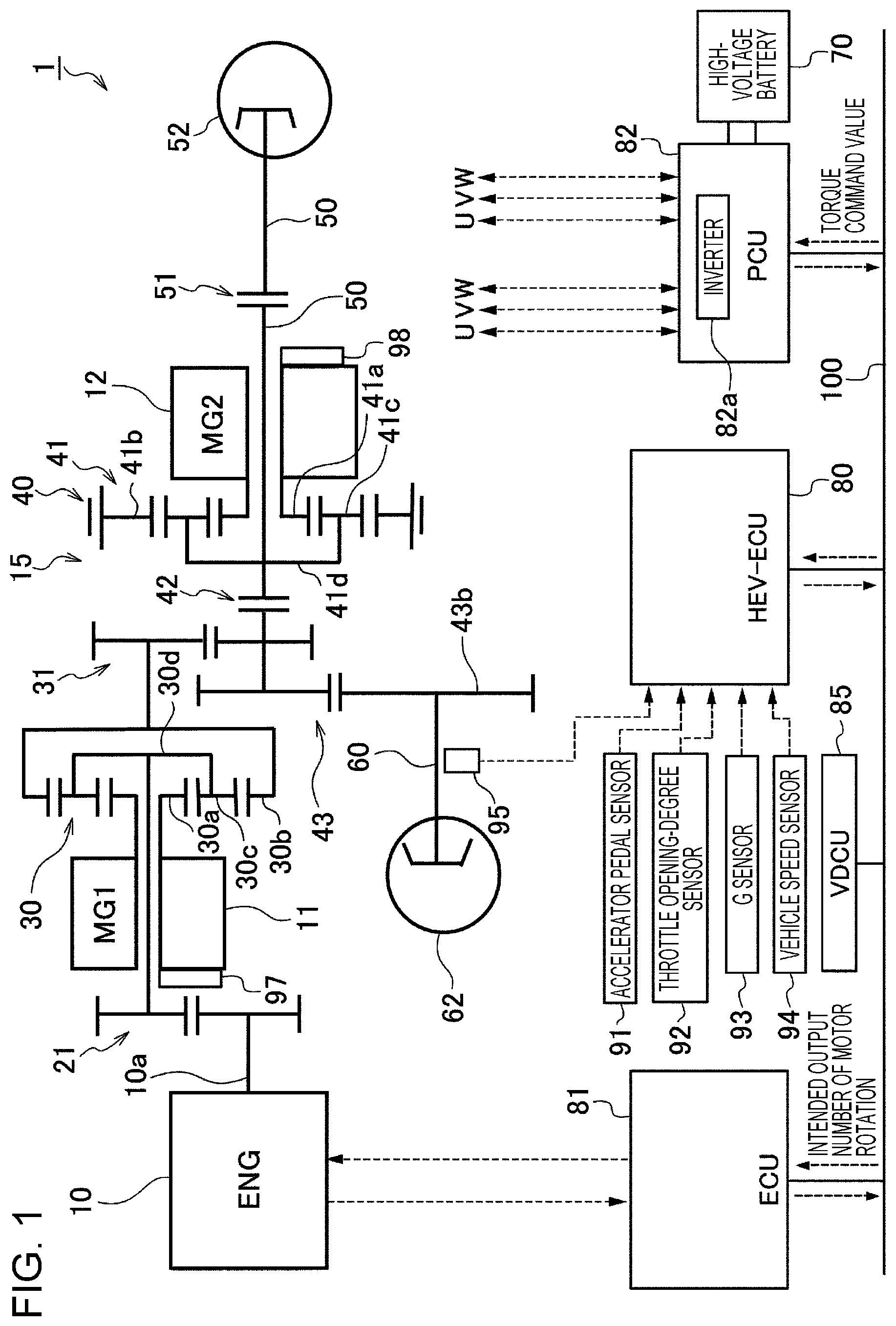Patent US12472923 Figure 1 – Hybrid all-wheel-drive vehicle