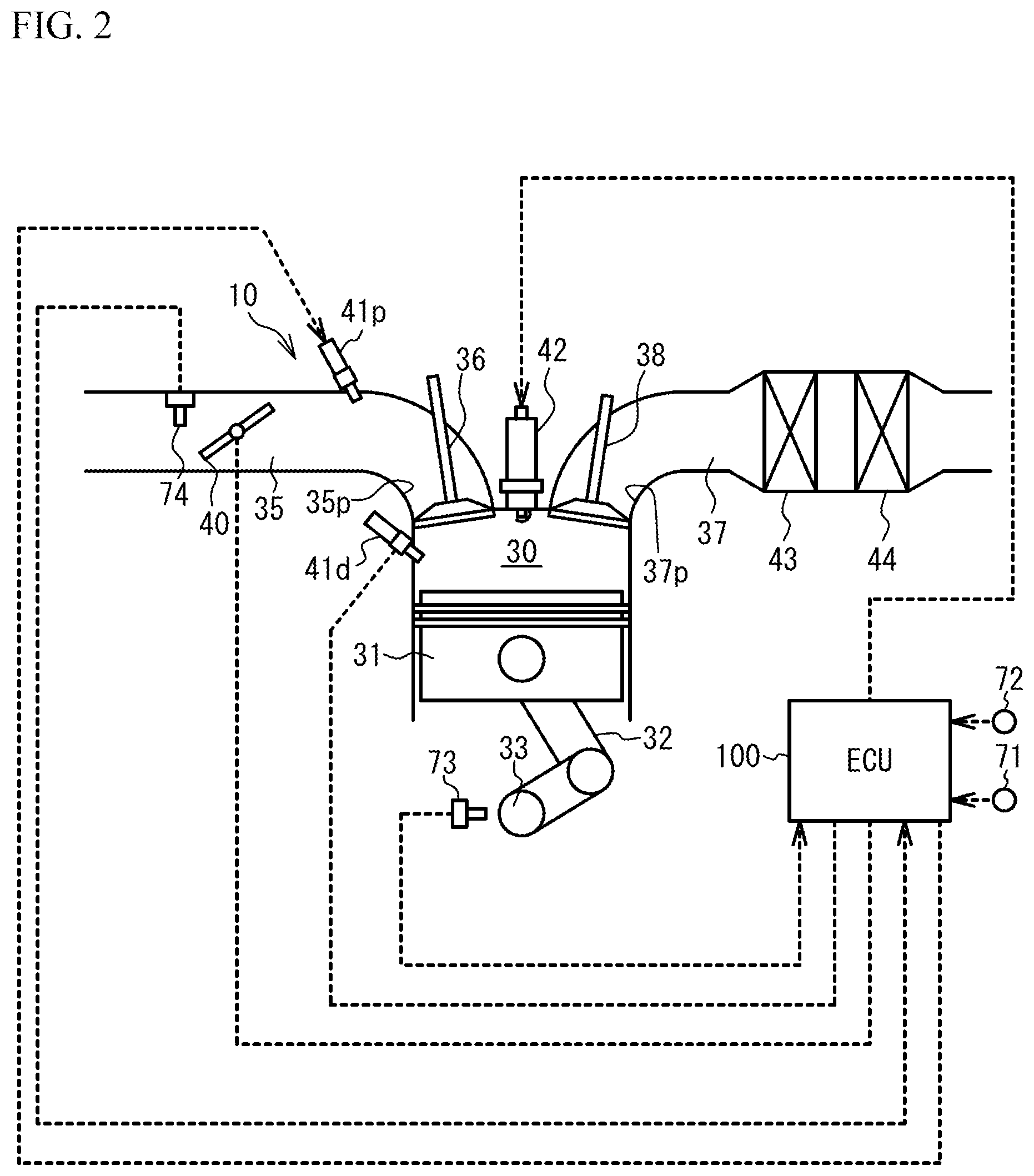 Patent US12472930 Figure 2 – Control device for hybrid vehicle